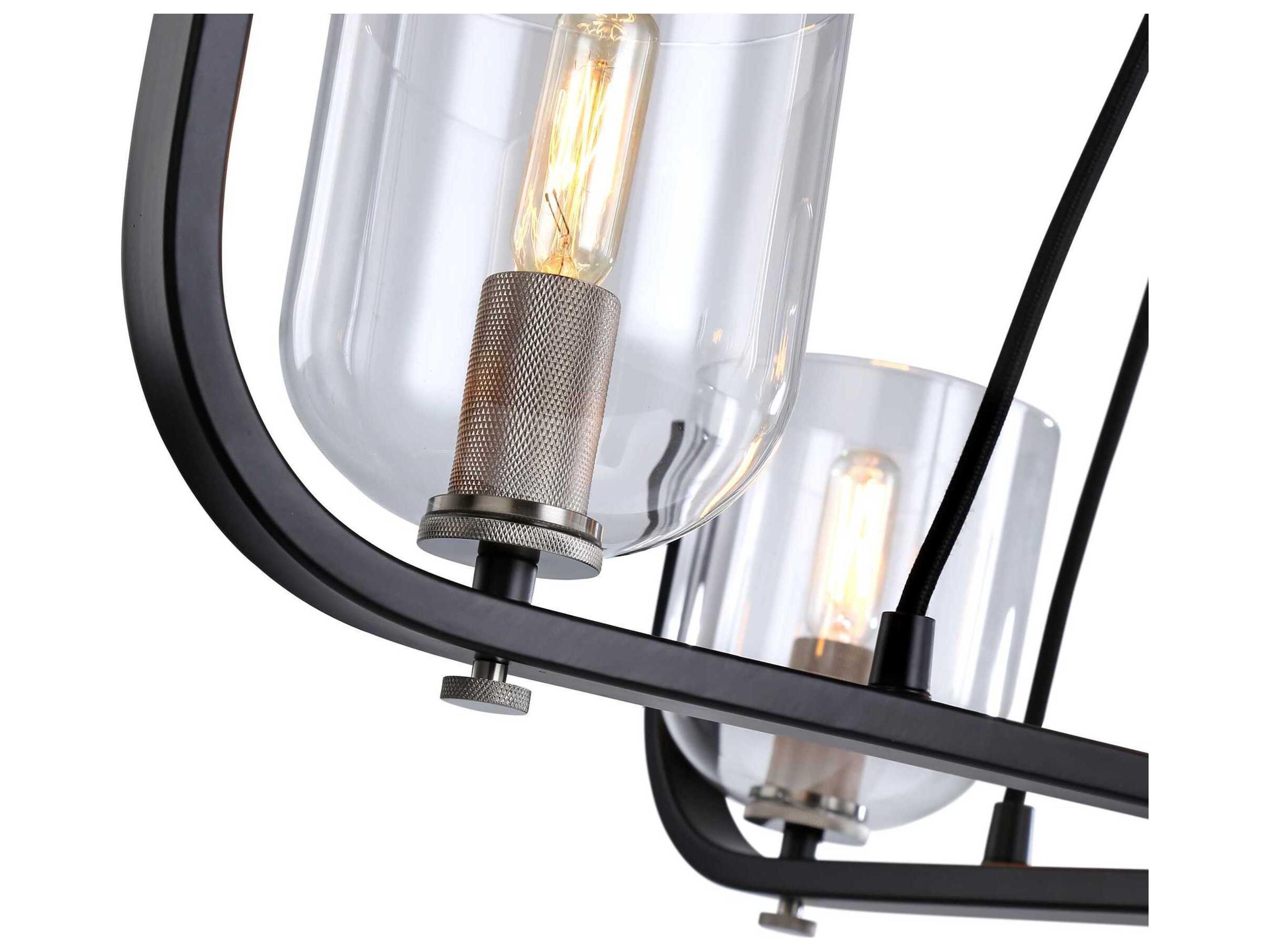 Artcraft Cheshire 5-Light Black Nickel Glass Bowl Chandelier