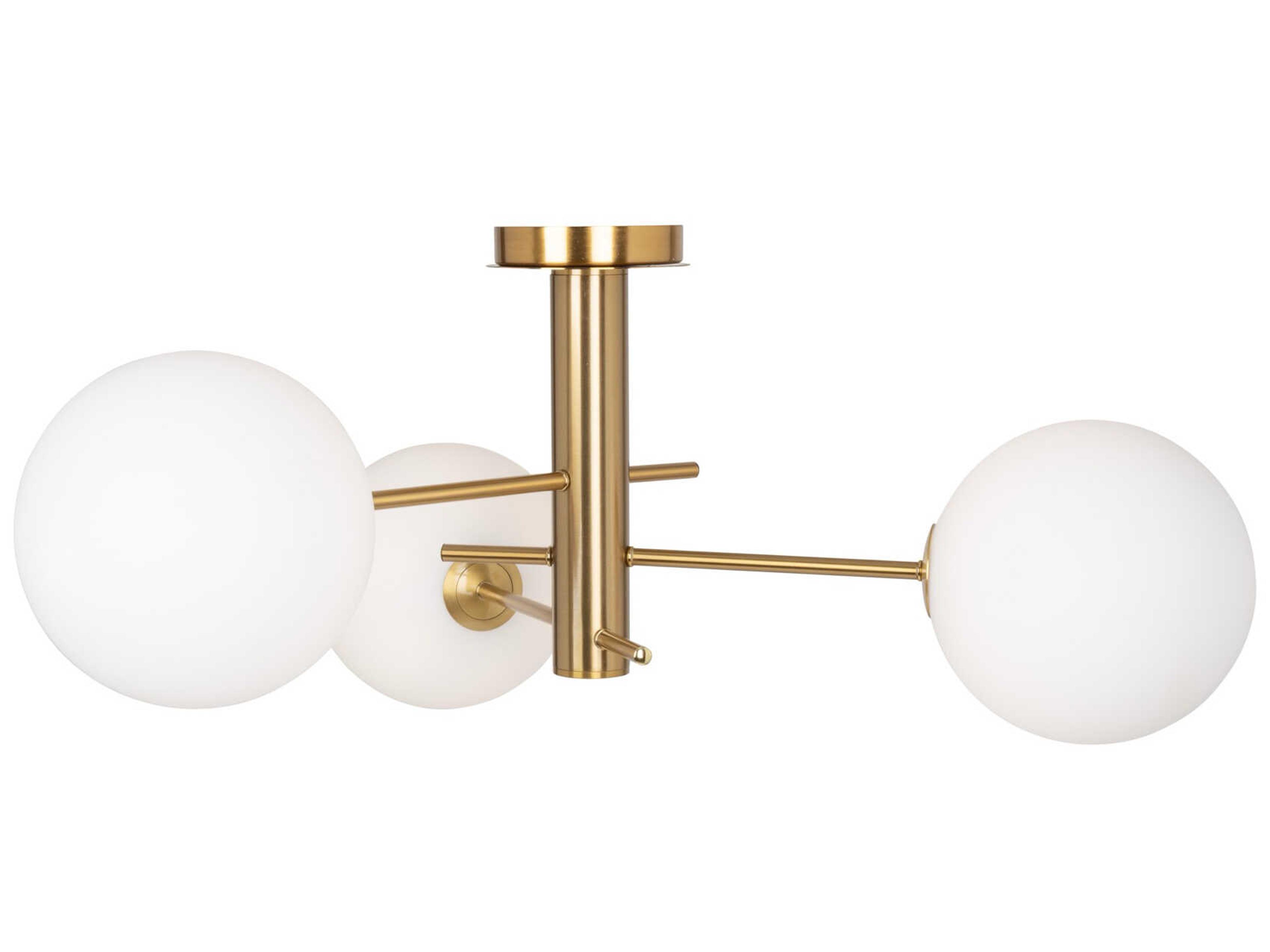 Artcraft Aurelia 3-Light Brass Globe Semi Flush Mount