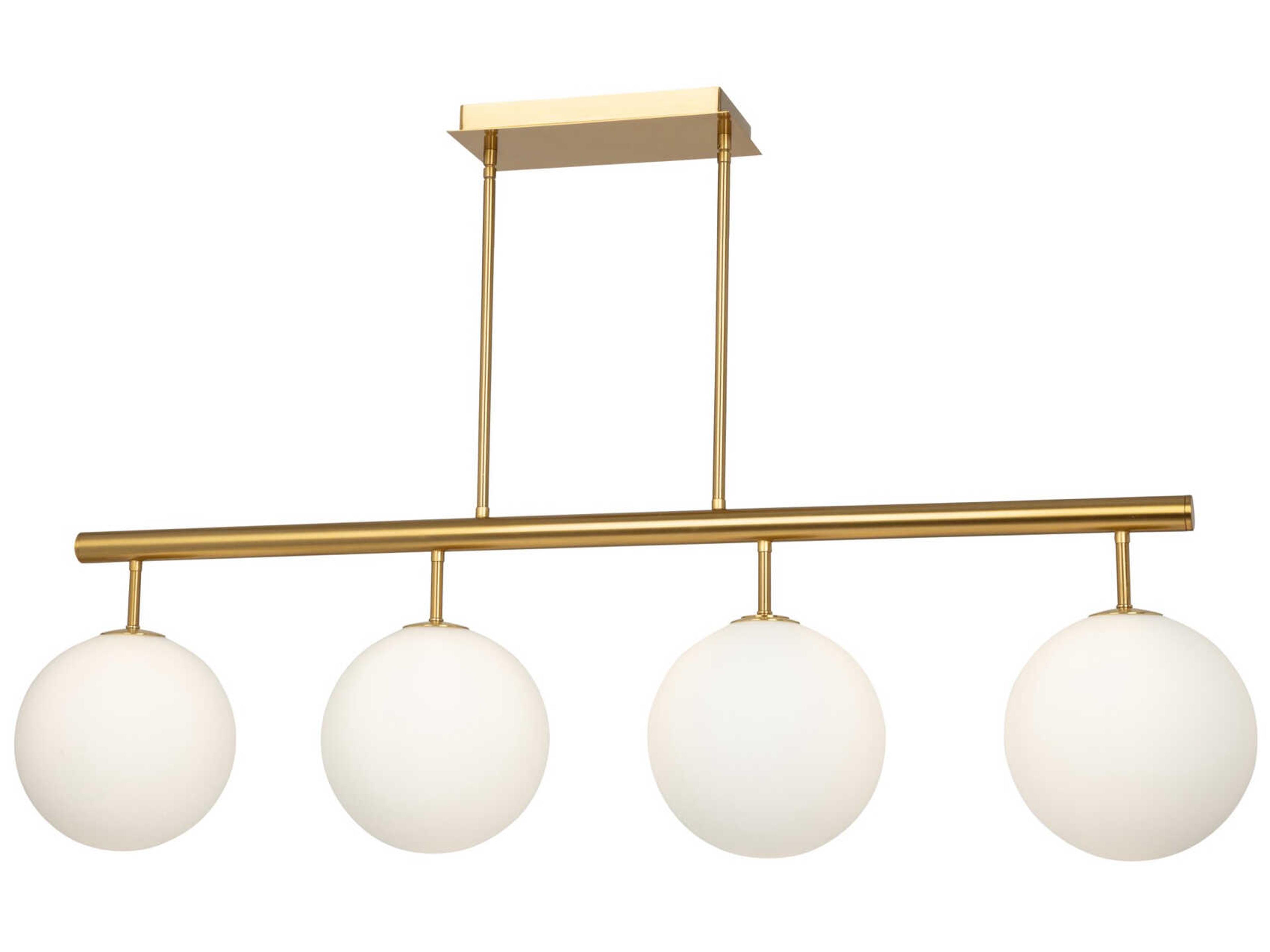 Aurelia Linear Chandelier Modern Brass Island Light
