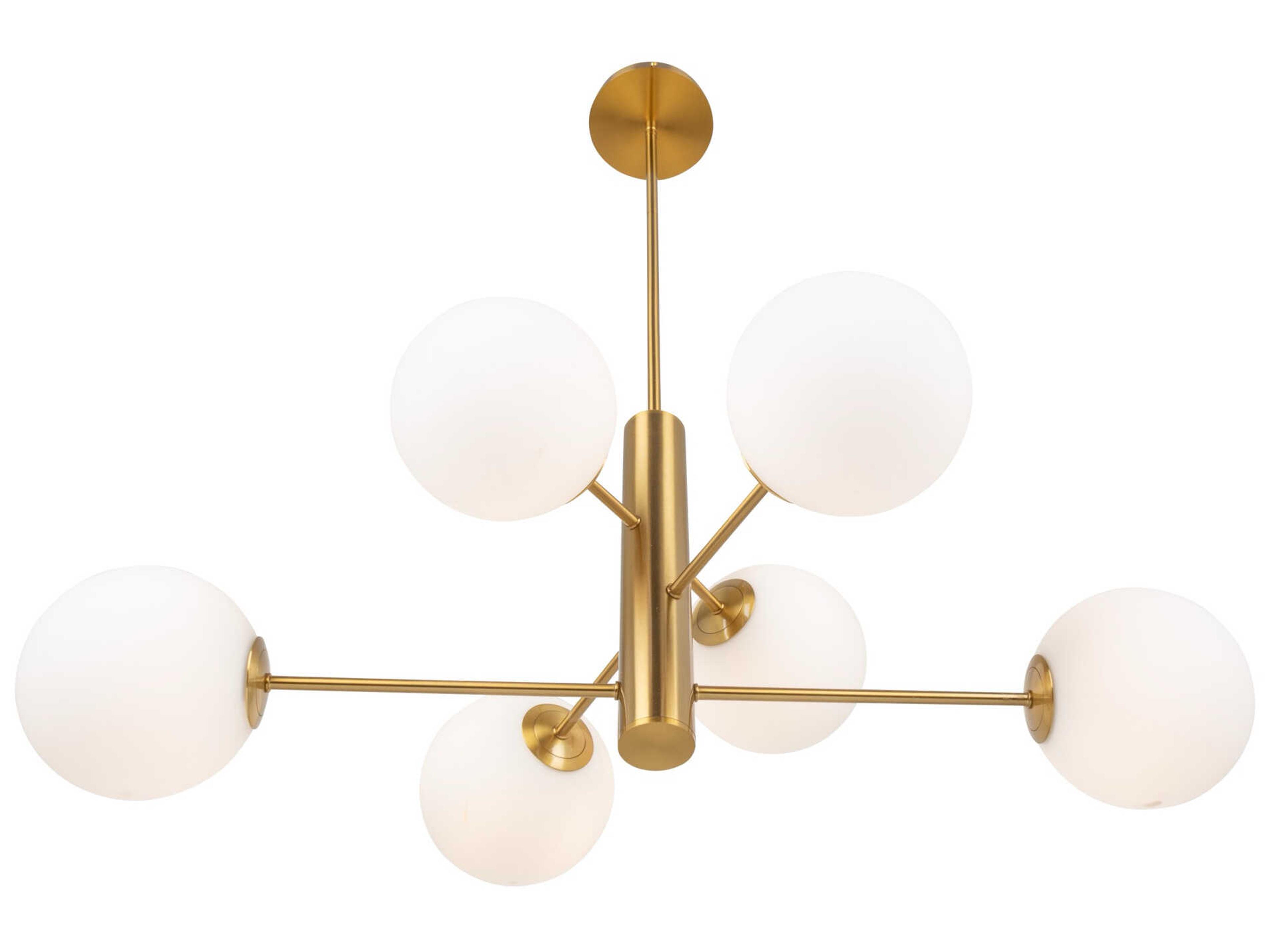 Artcraft Aurelia 6-Light Brass Globe Tiered Chandelier