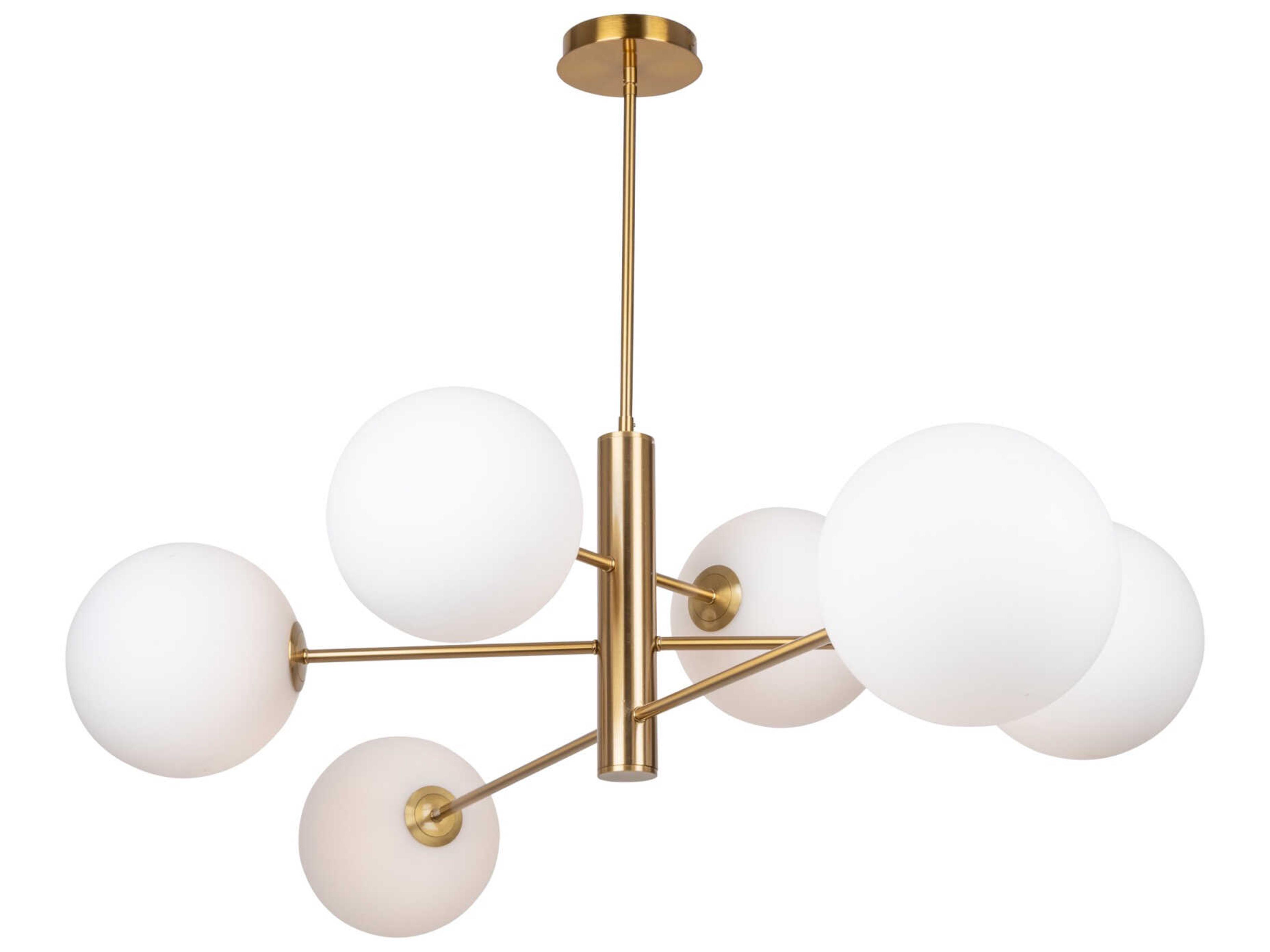 Aurelia 6 Light Chandelier Brass Modern Sputnik