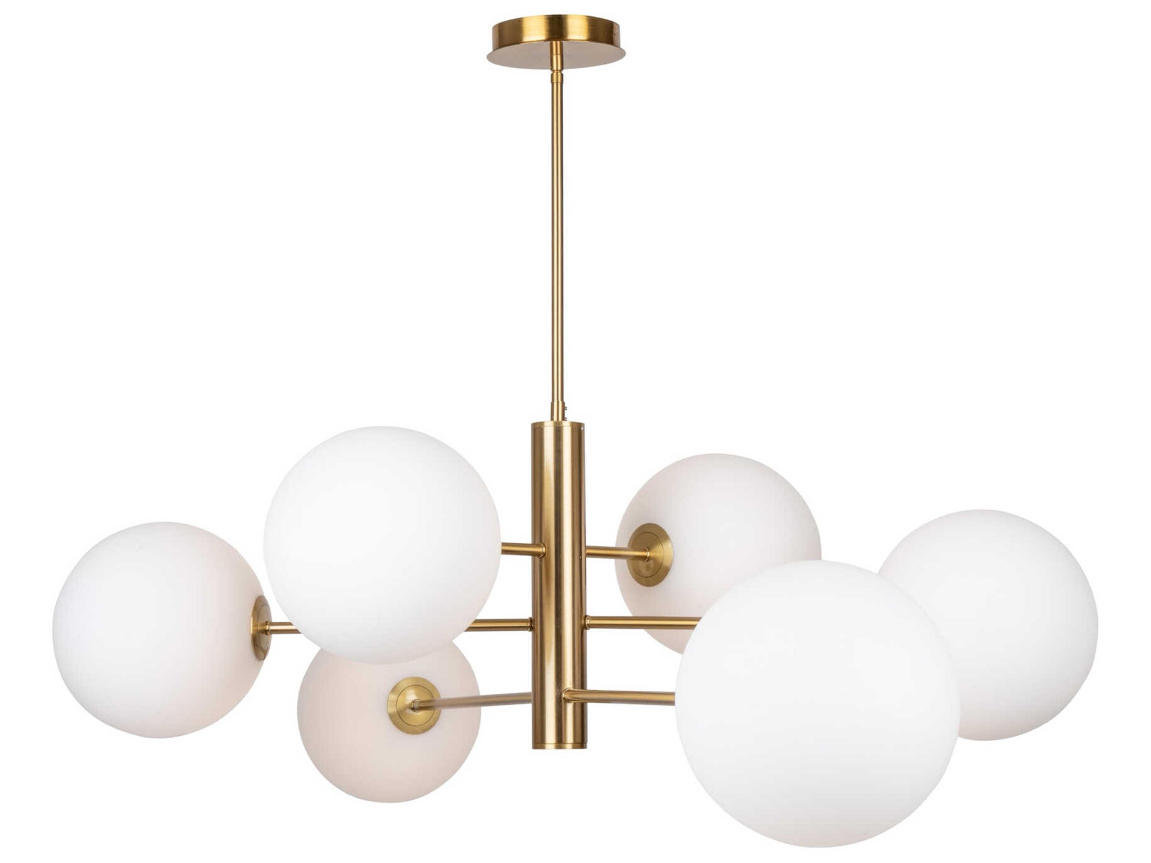 Artcraft Aurelia 6-Light Brass Globe Tiered Chandelier