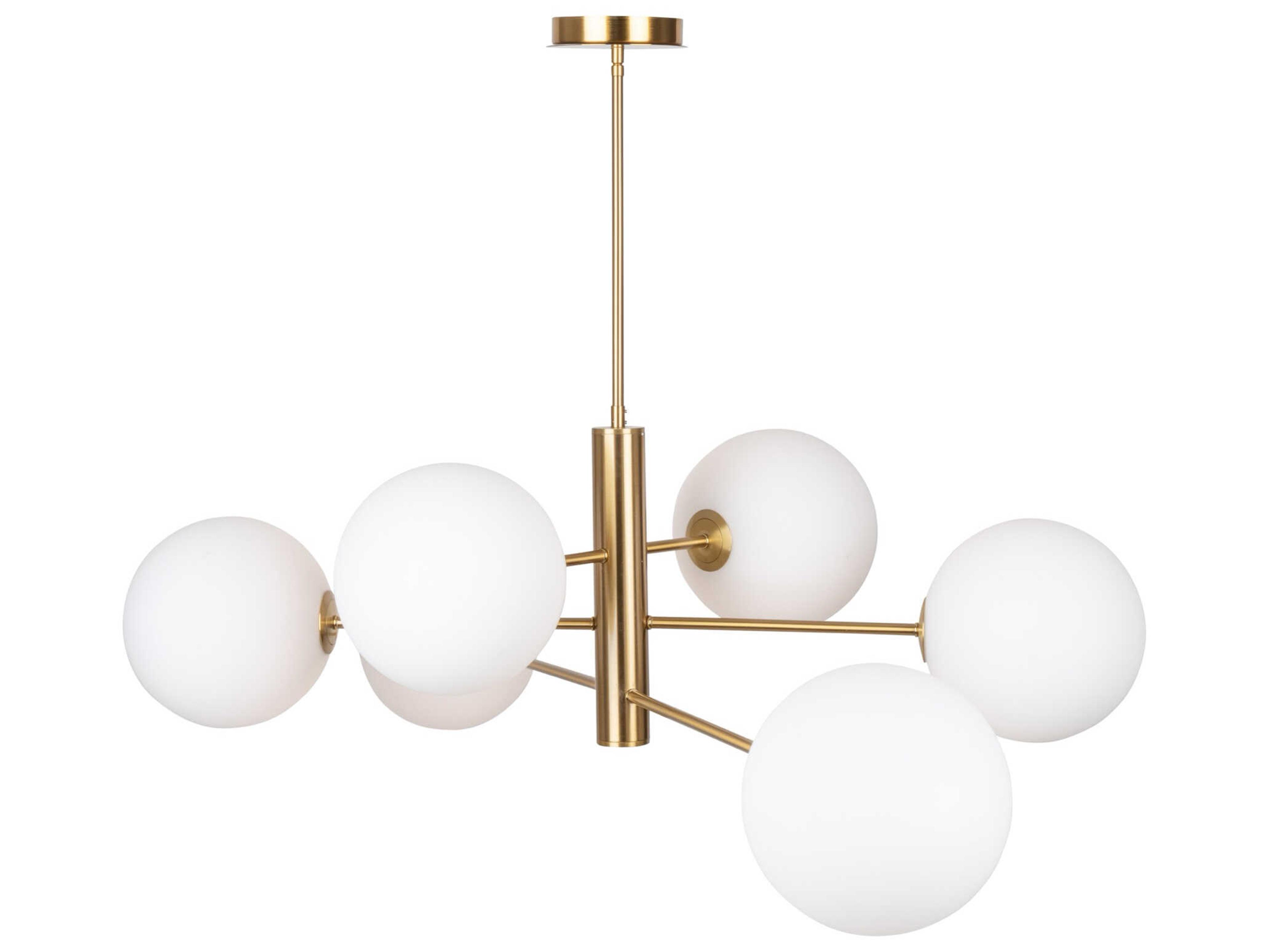 Artcraft Aurelia 6-Light Brass Globe Tiered Chandelier