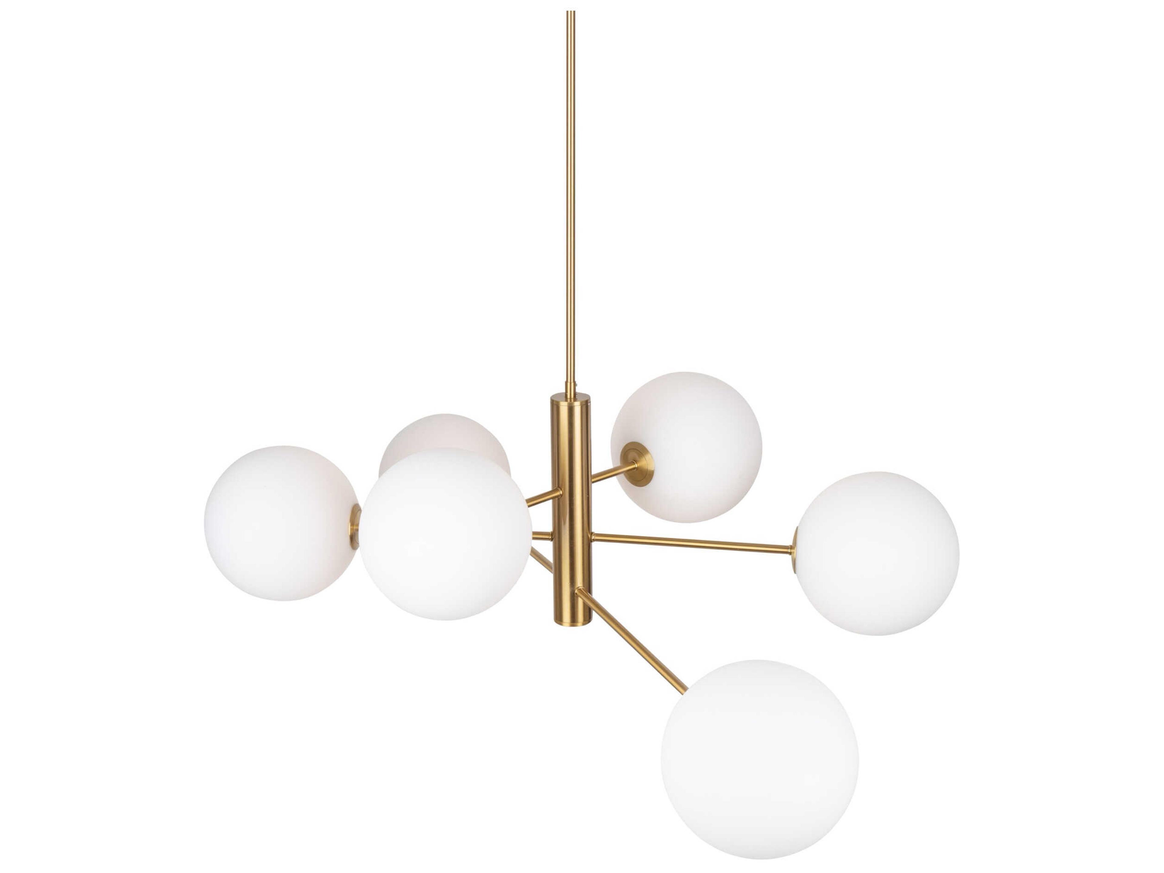 Artcraft Aurelia 6-Light Brass Globe Tiered Chandelier