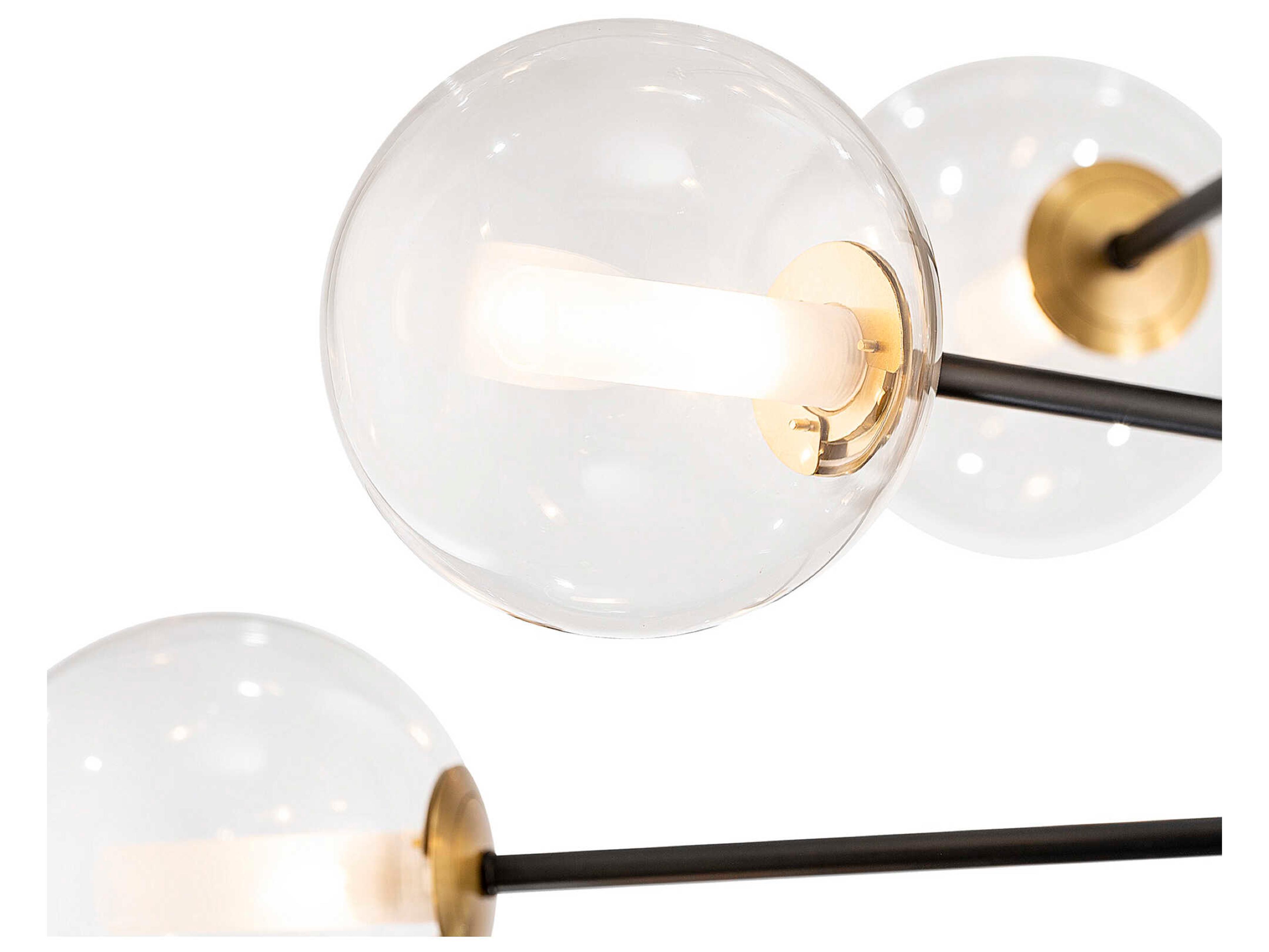 Artcraft Aurelia 12-Light Black Brushed Brass Globe Chandelier