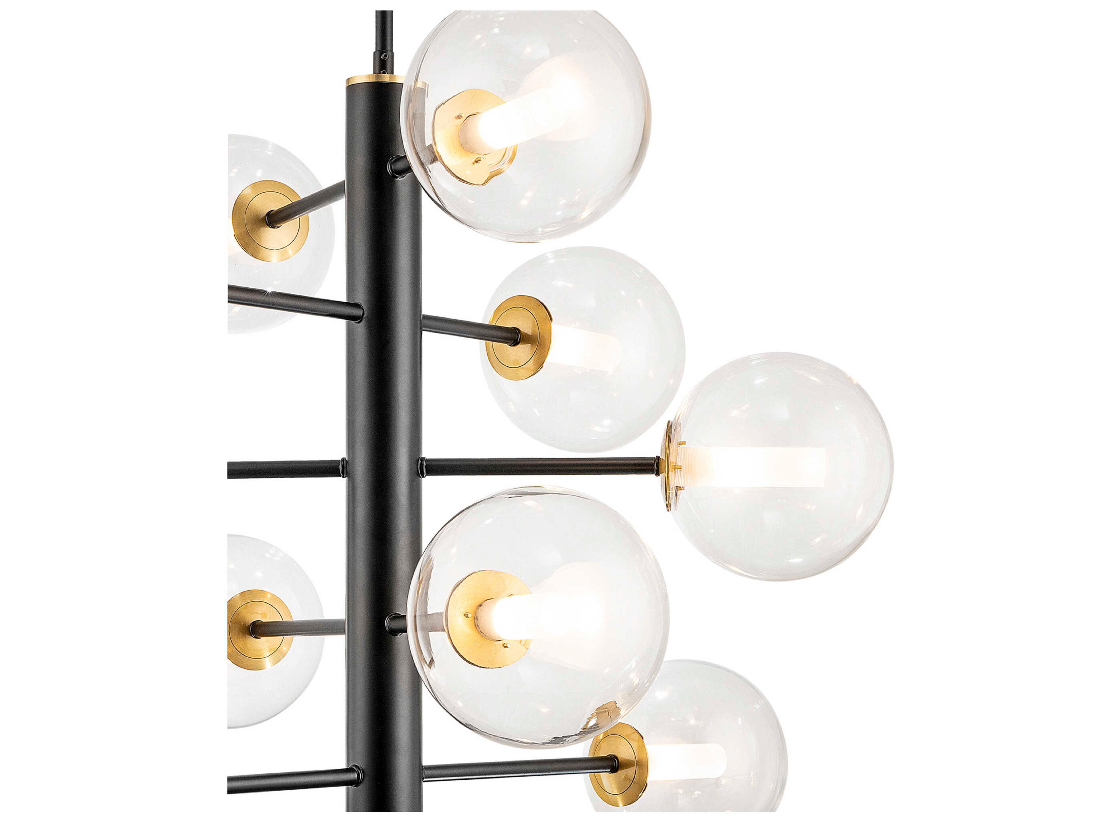 Artcraft Aurelia 12-Light Black Brushed Brass Globe Chandelier