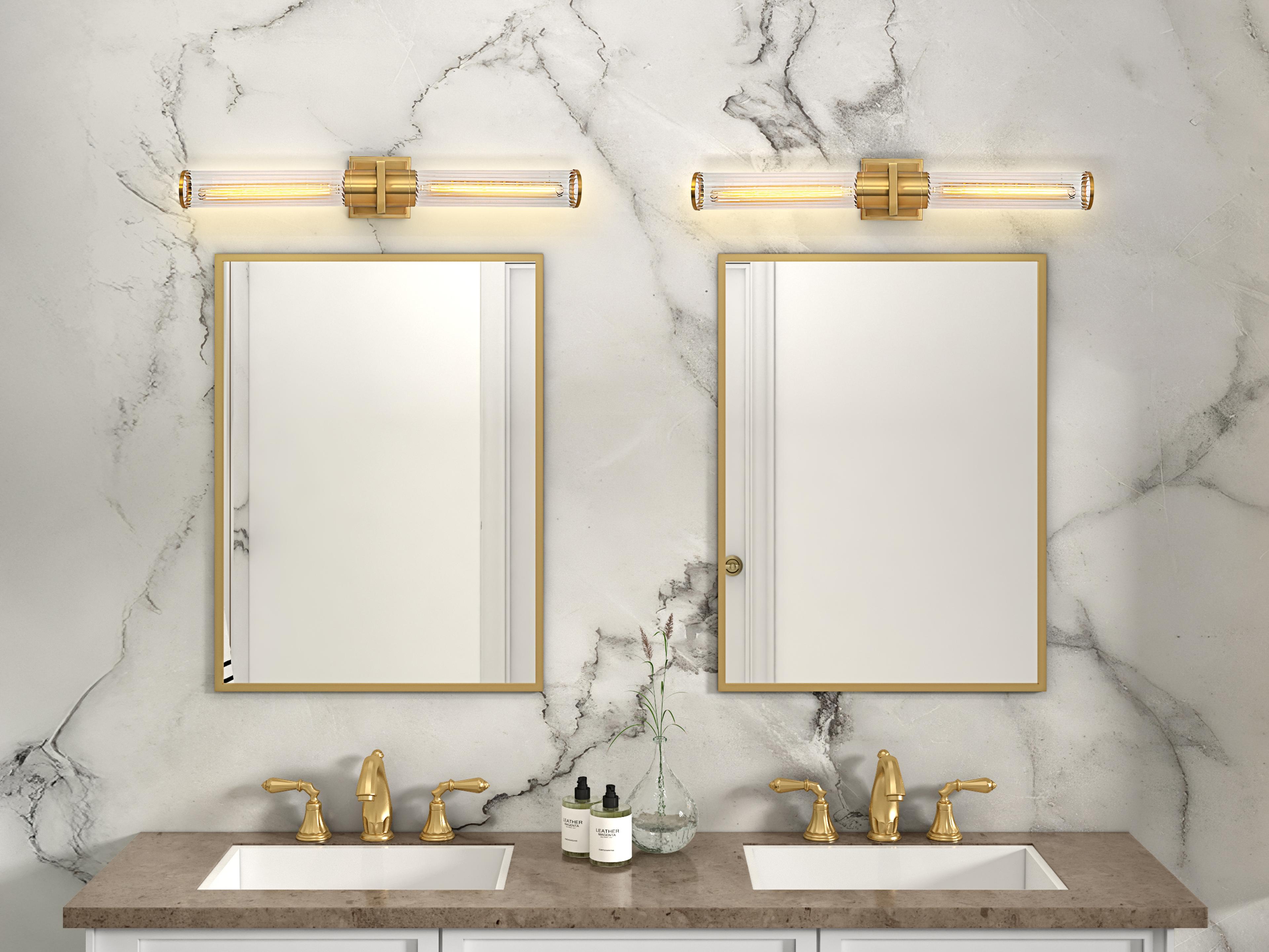 Artcraft Positano 2-Light Satin Brass Vanity Light