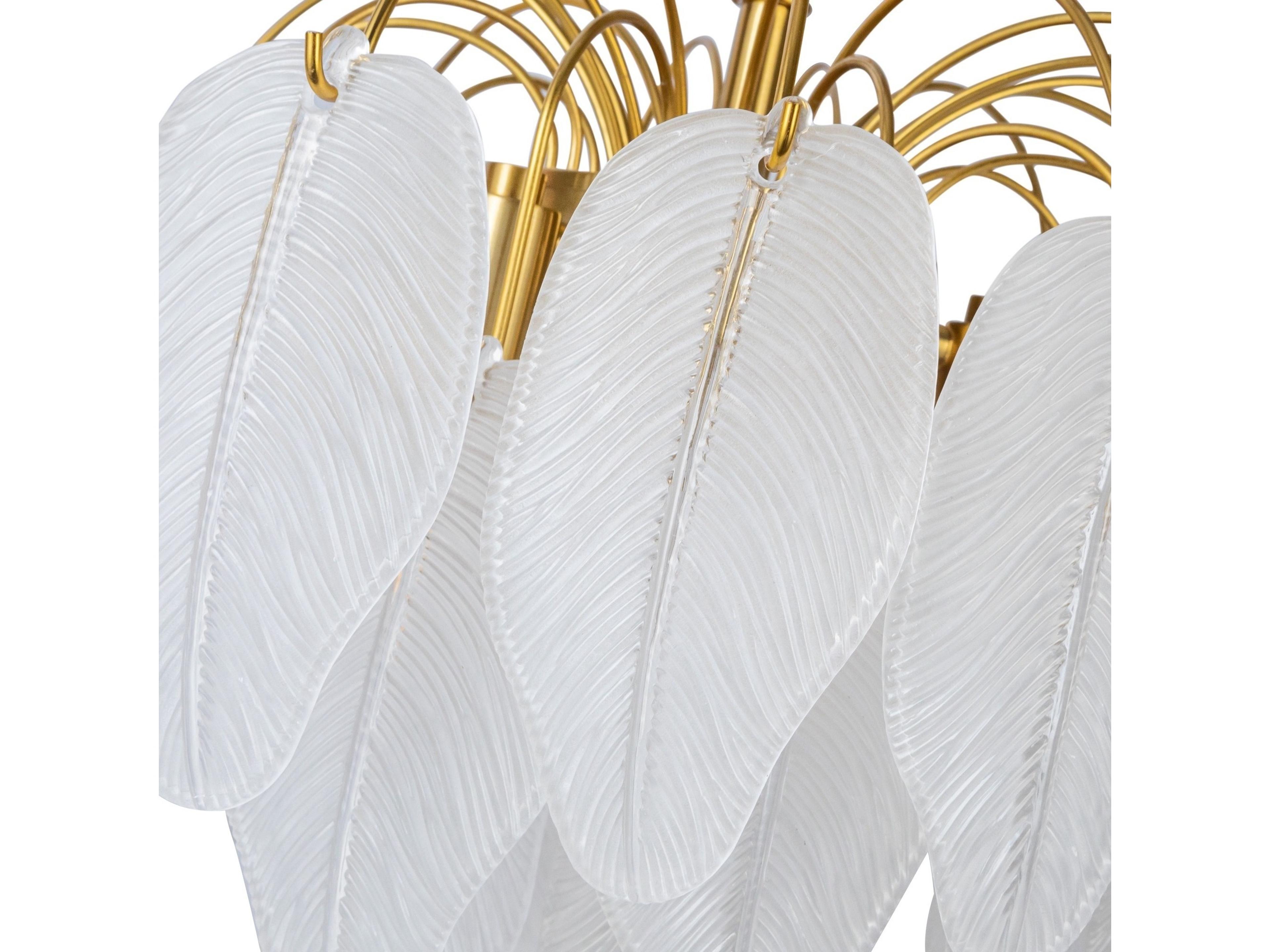 Artcraft Alessia 4-Light Brushed Brass White Tiered Chandelier