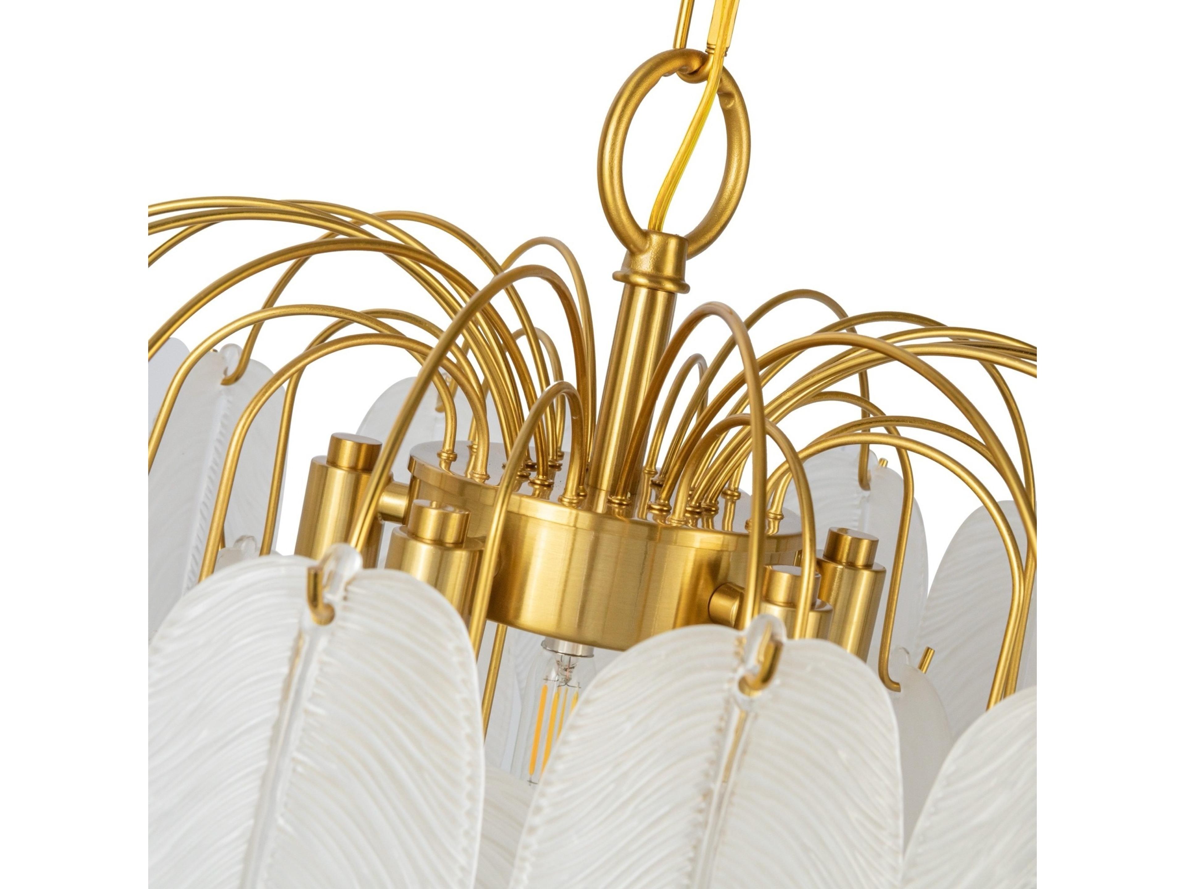 Artcraft Alessia 4-Light Brushed Brass White Tiered Chandelier
