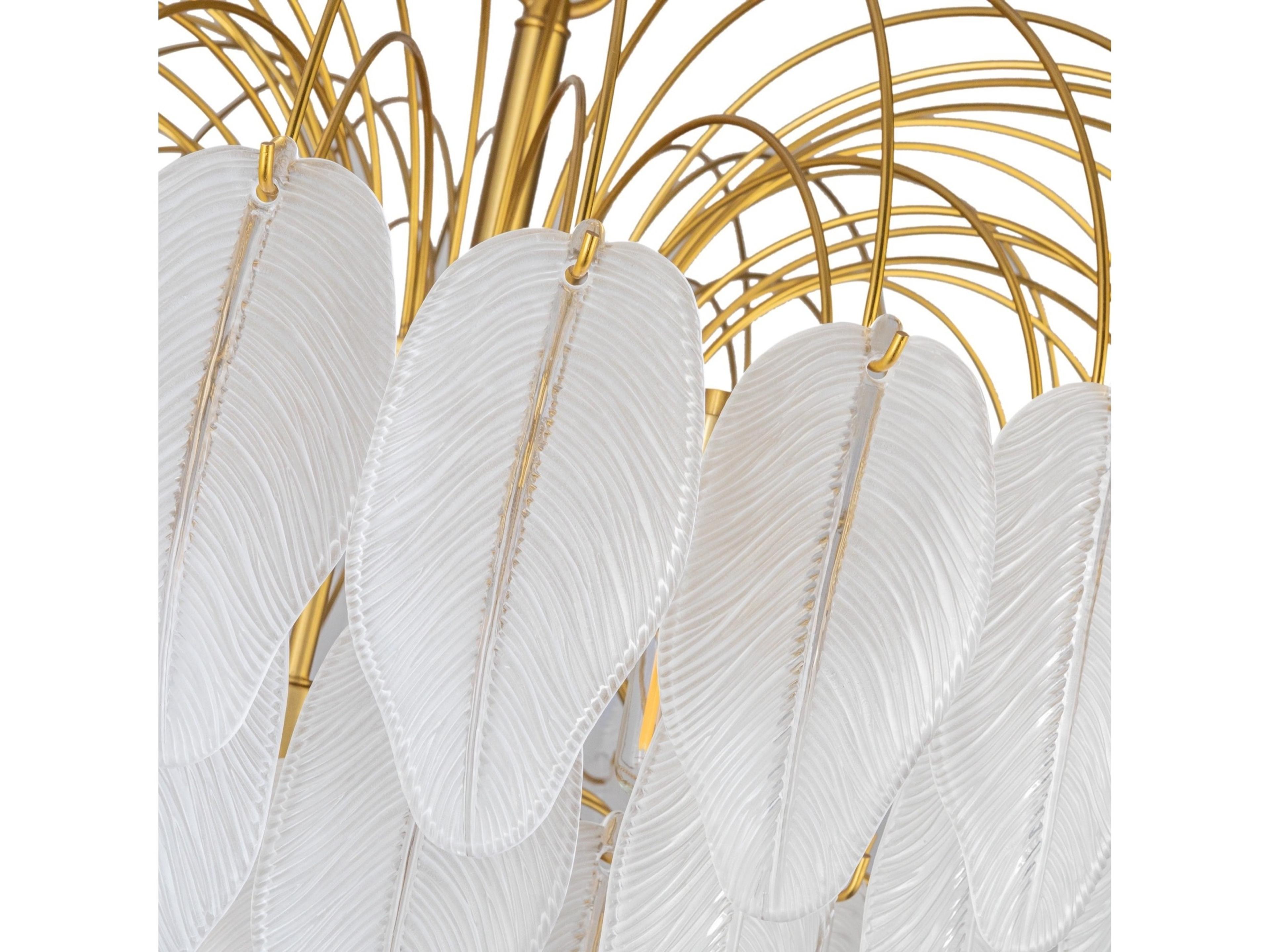 Artcraft Alessia 19-Light Brushed Brass White Tiered Chandelier