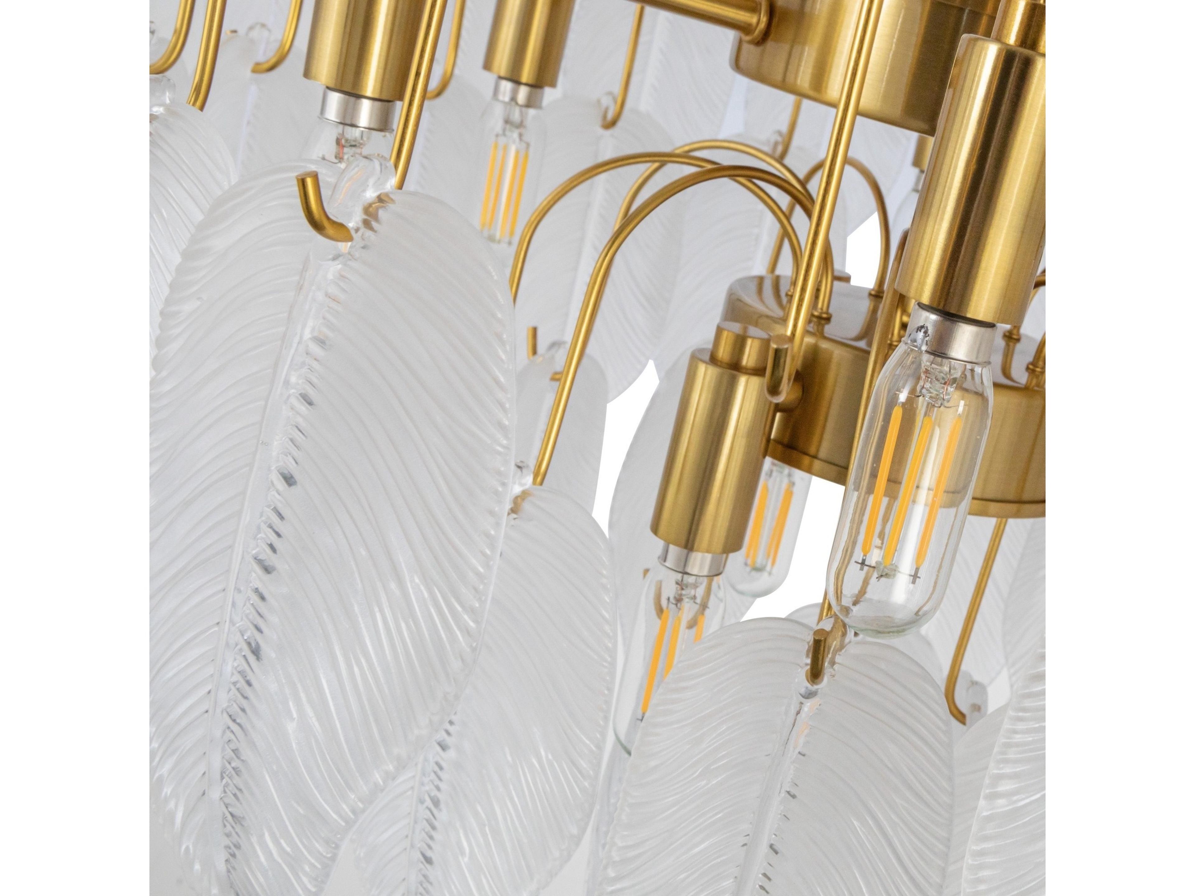 Artcraft Alessia 24-Light Brushed Brass White Tiered Chandelier
