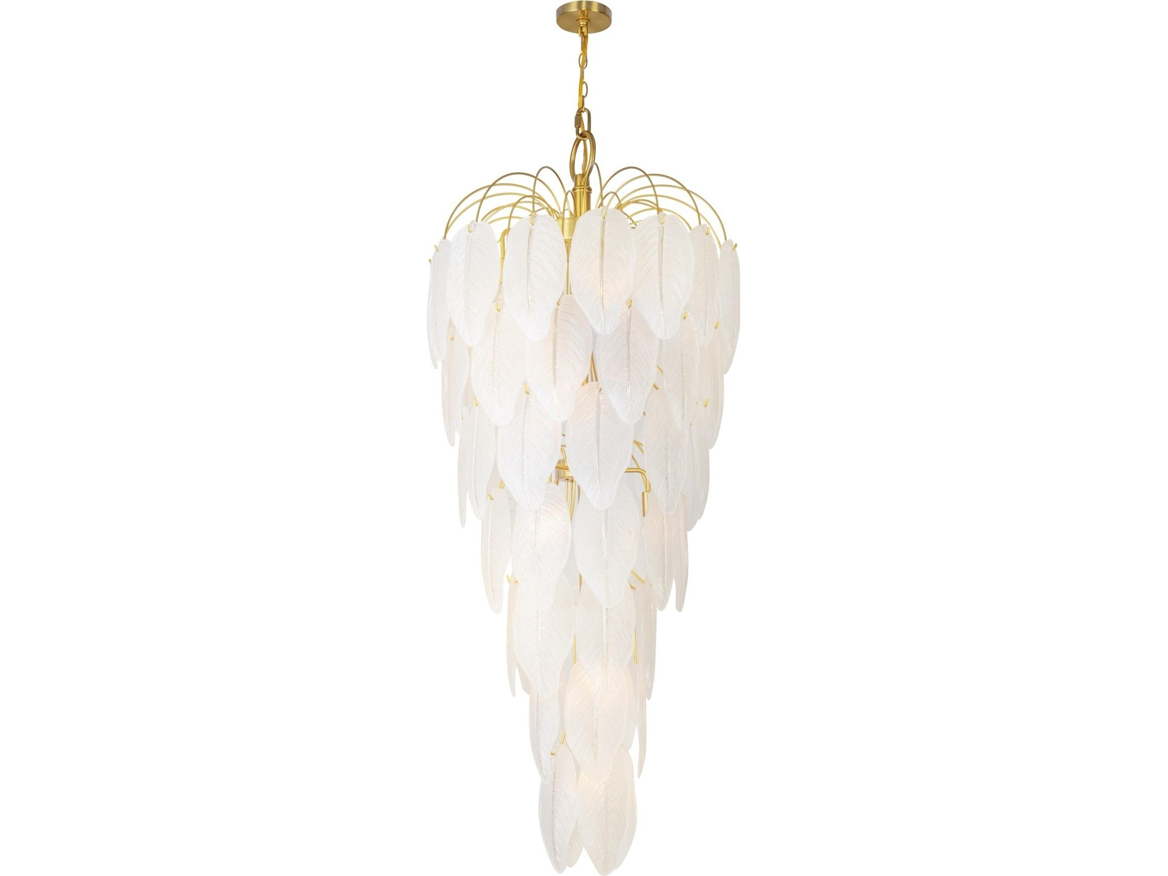 Alessia 21-Light Chandelier in Brushed Brass Modern Statement Lighting