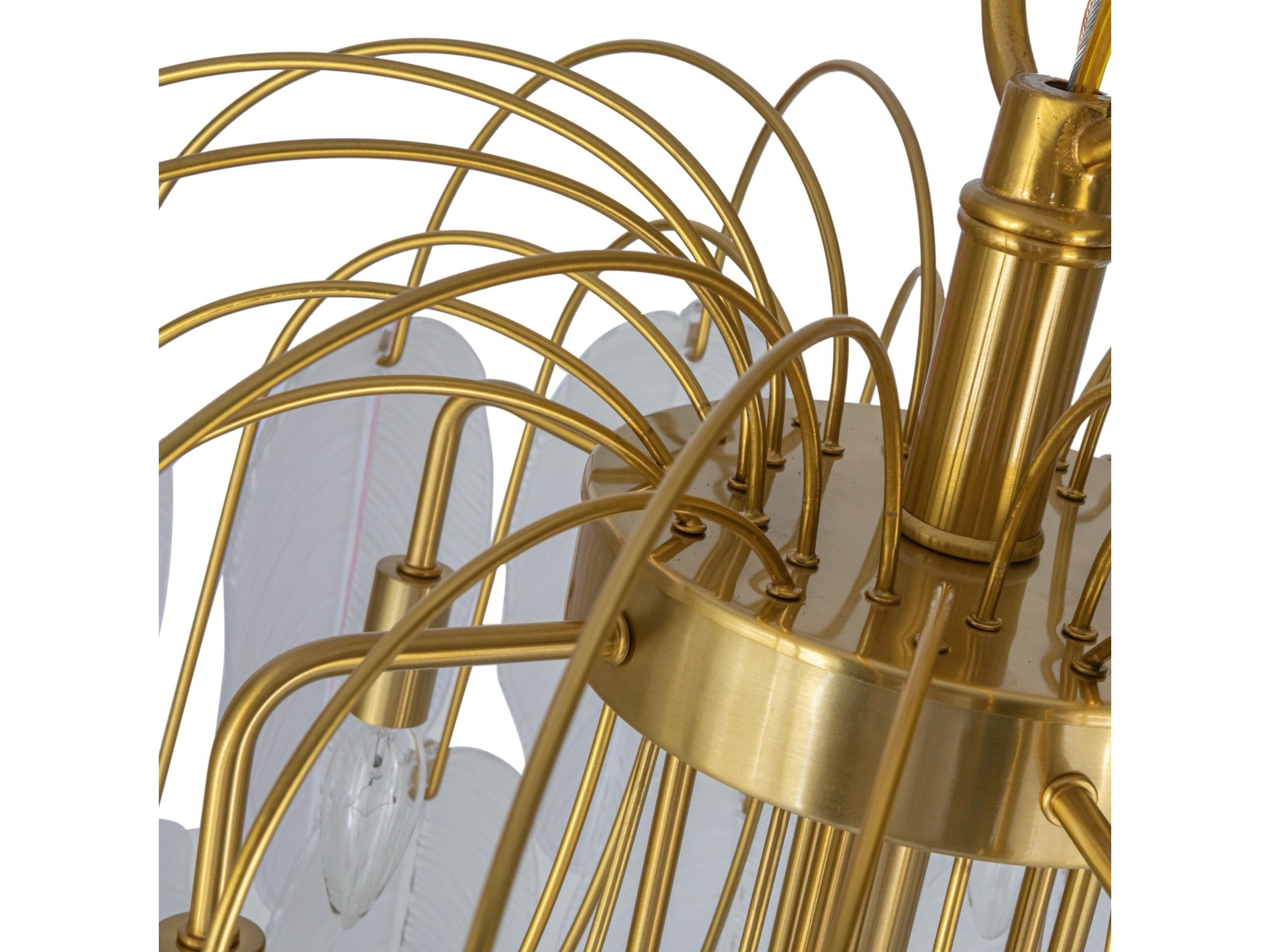 Artcraft Alessia 21-Light Brushed Brass White Tiered Chandelier