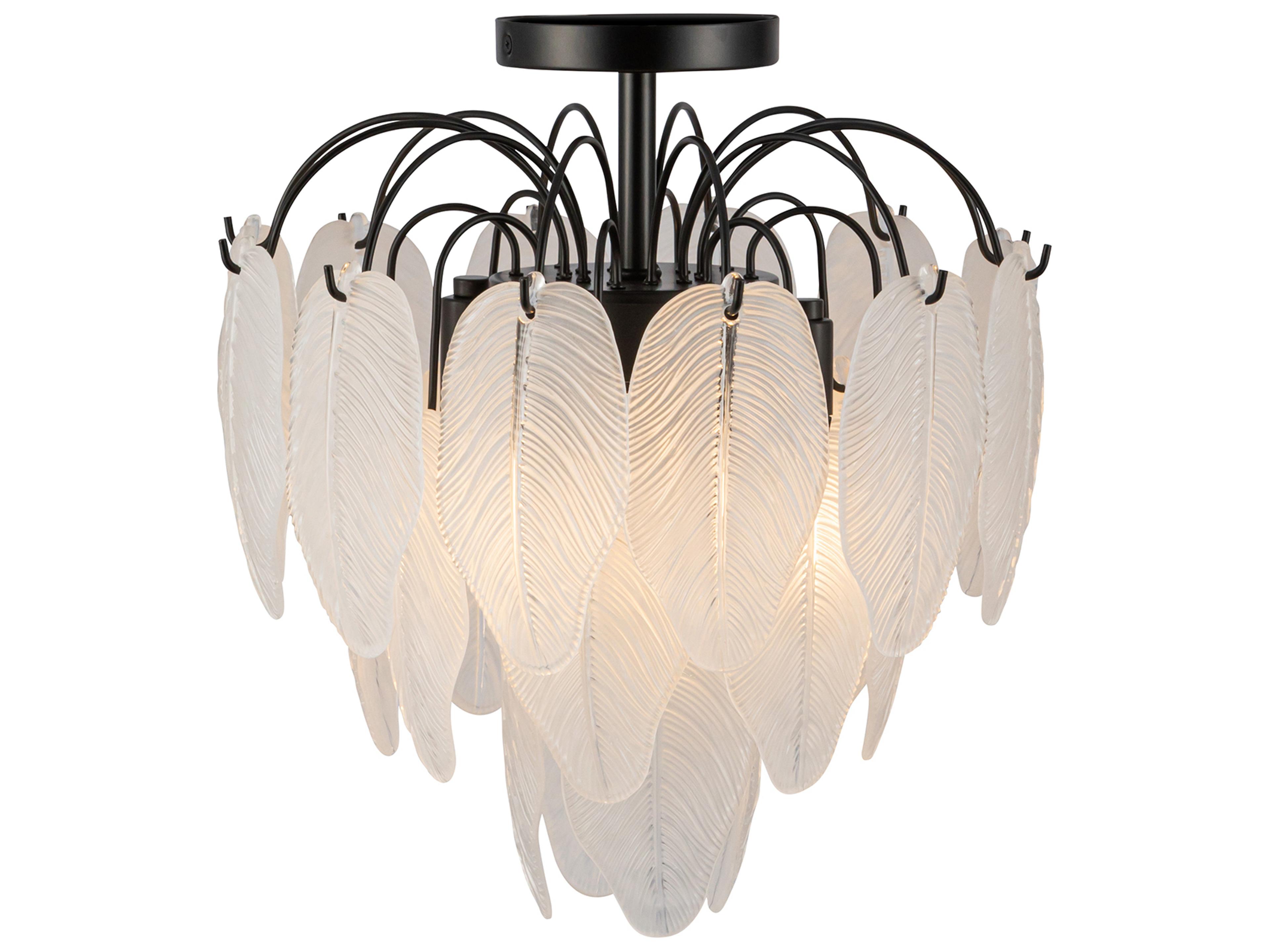 Artcraft Alessia 4-Light Black Semi Flush Mount
