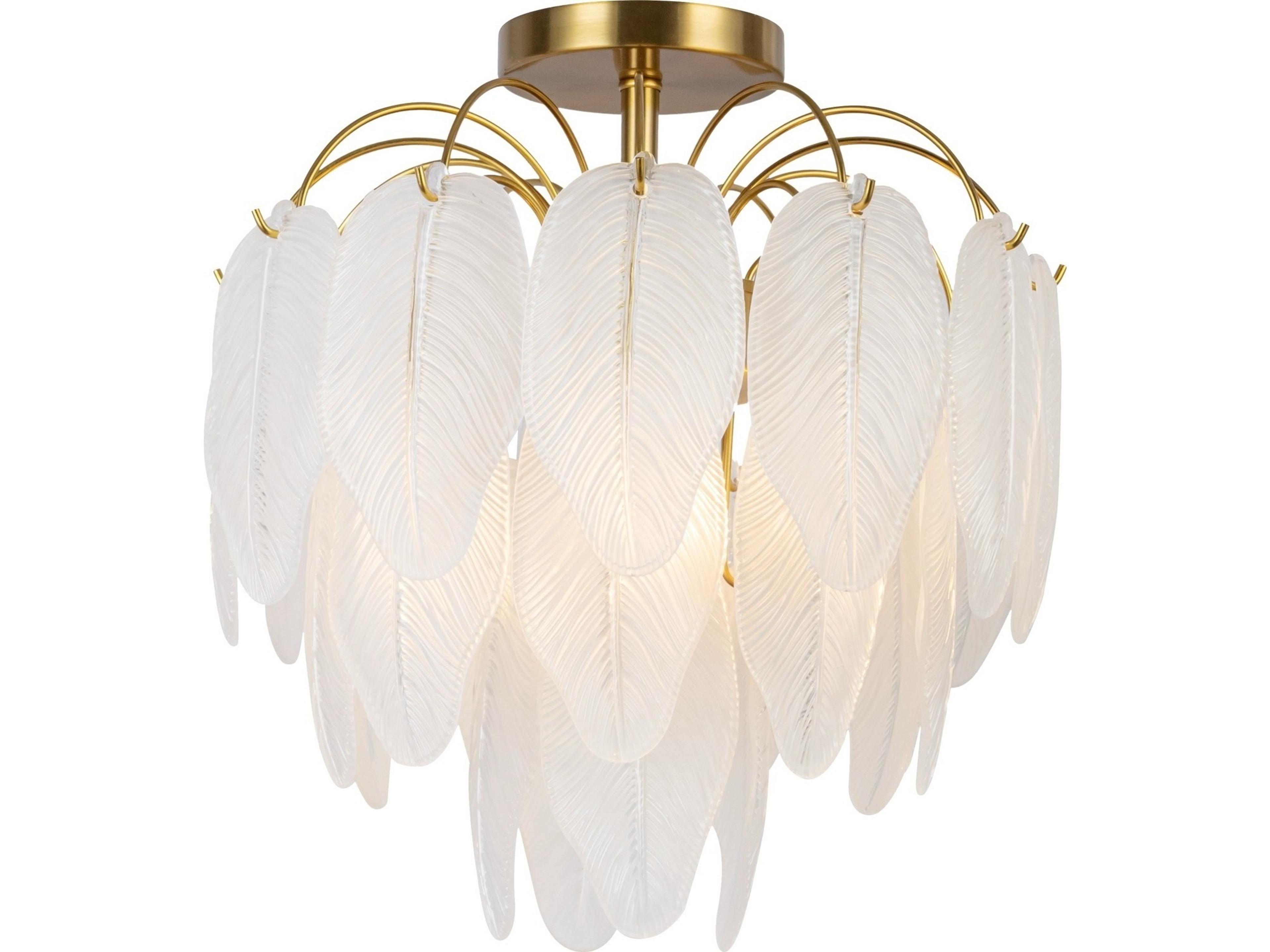 Alessia Semi-Flush Mount Ceiling Light in Brushed Brass