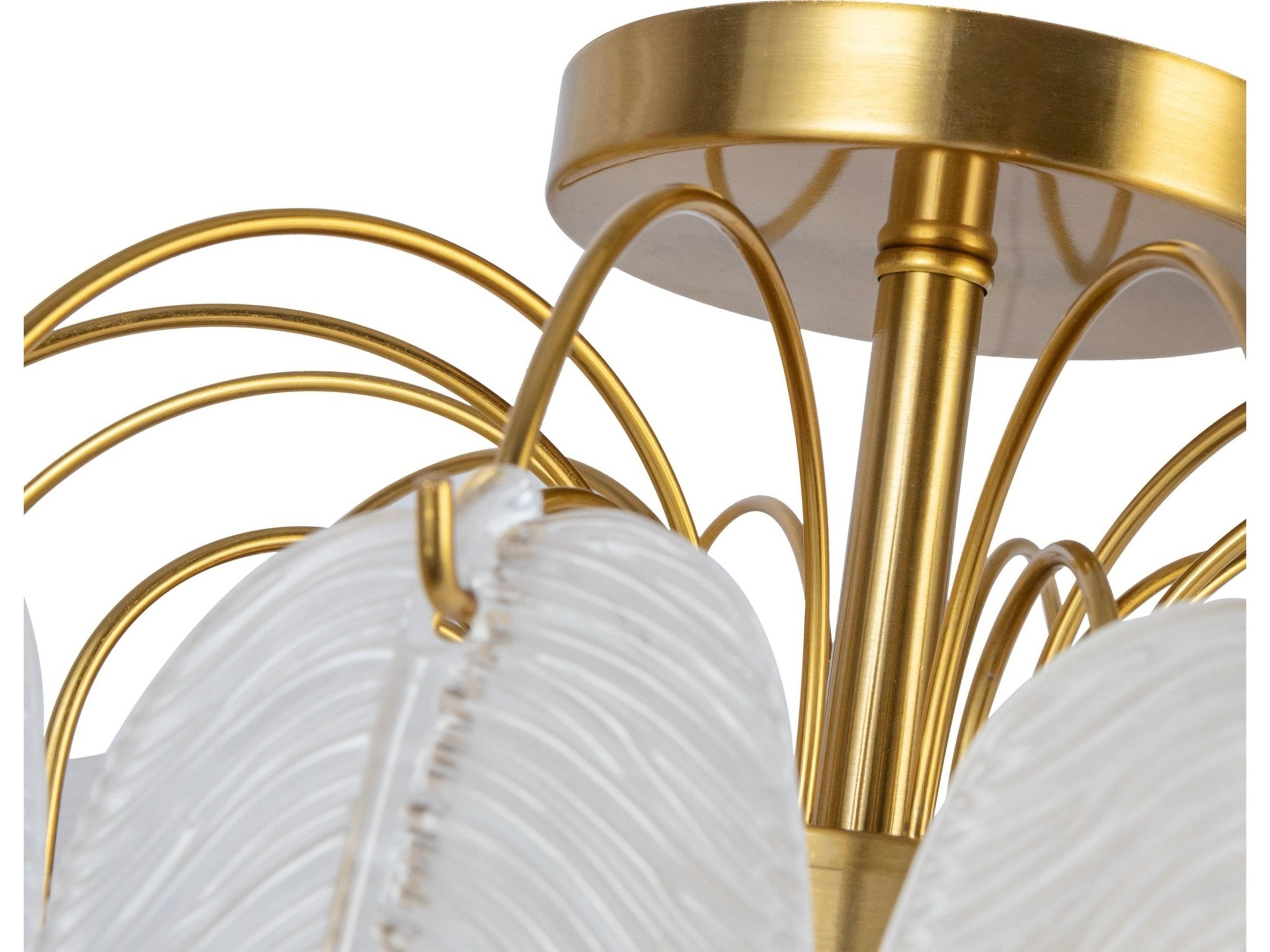 Artcraft Alessia 4-Light Brushed Brass White Flush Mount