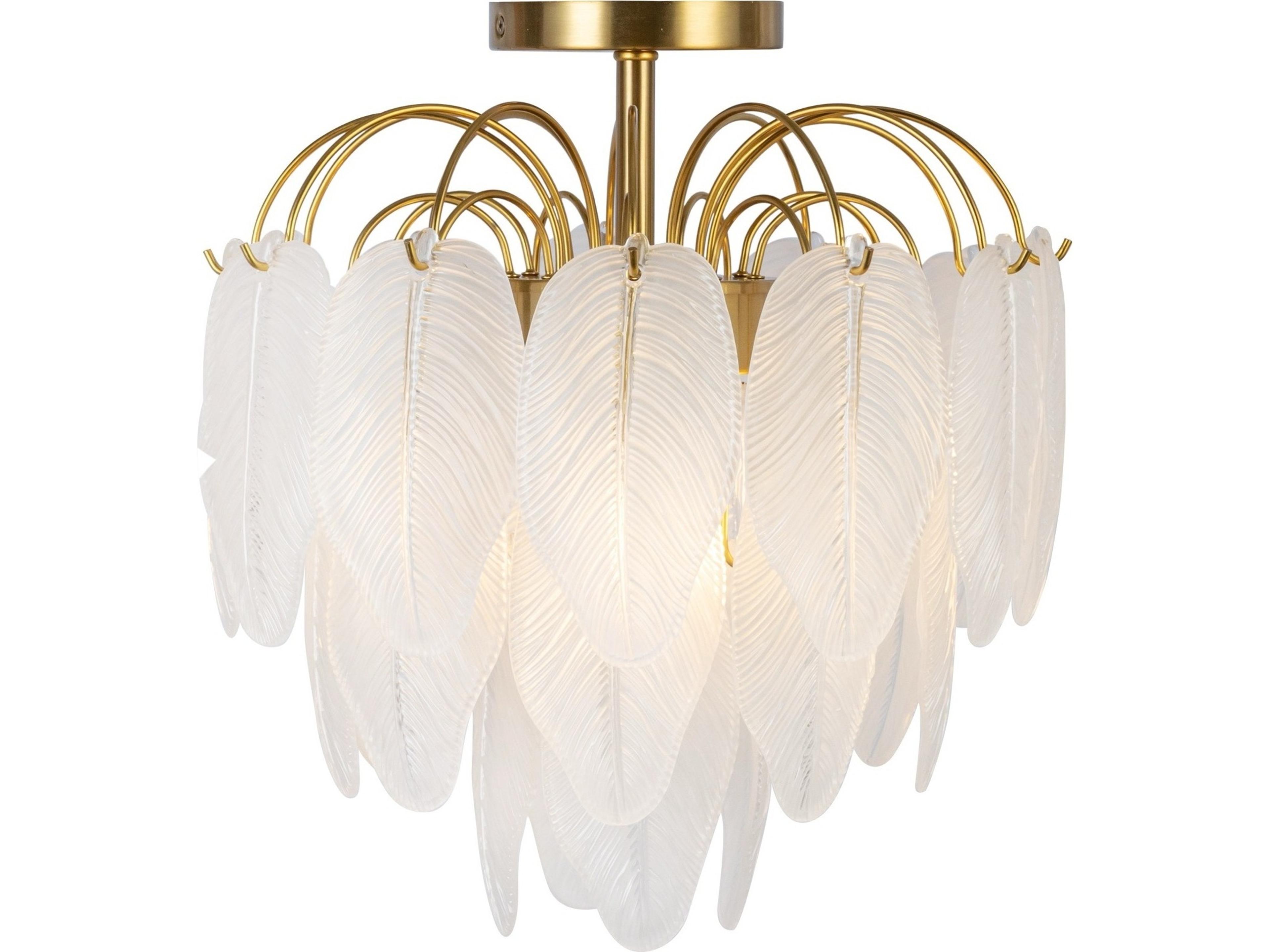 Artcraft Alessia 4-Light Brushed Brass White Flush Mount