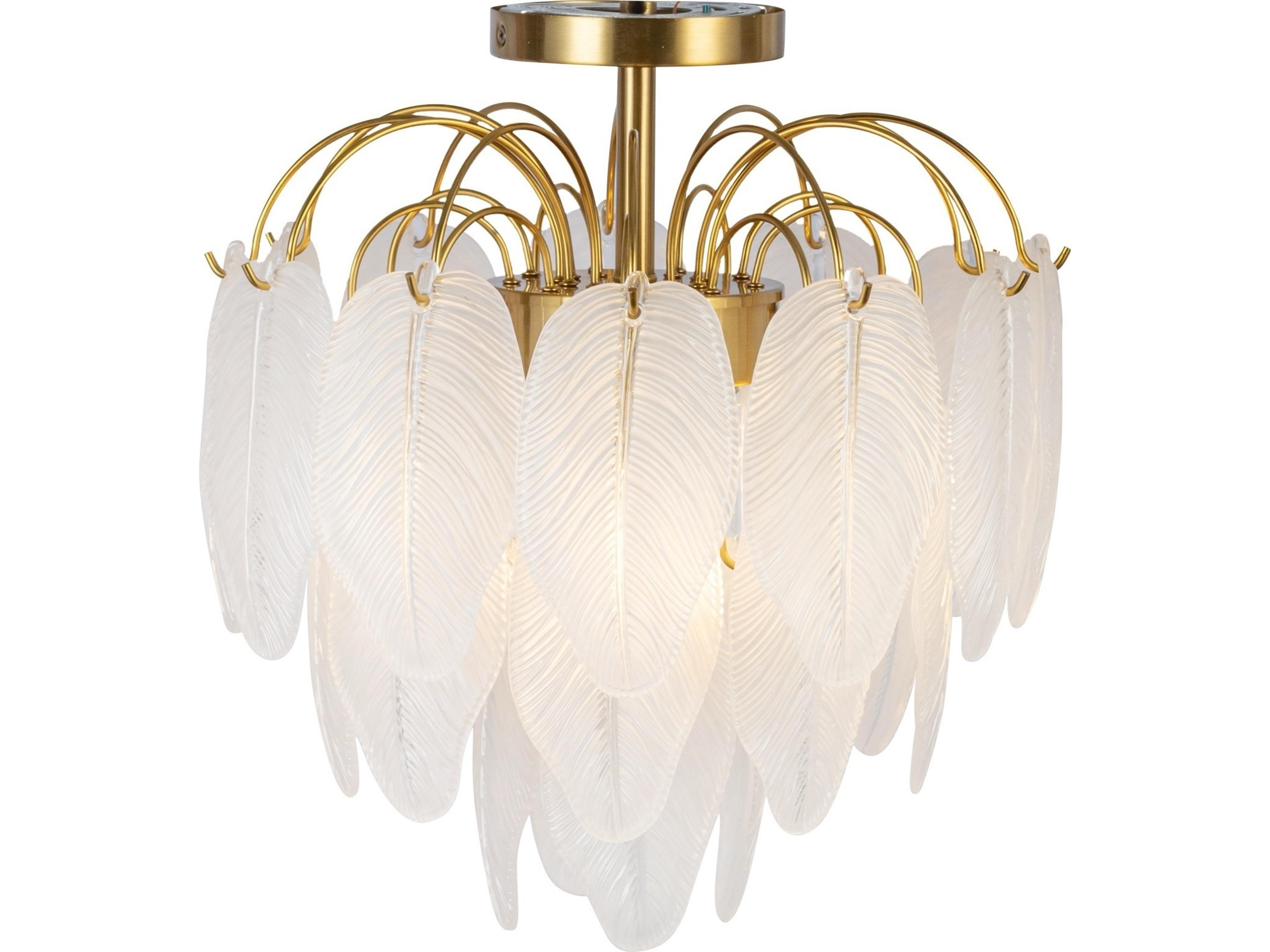 Artcraft Alessia 4-Light Brushed Brass White Flush Mount