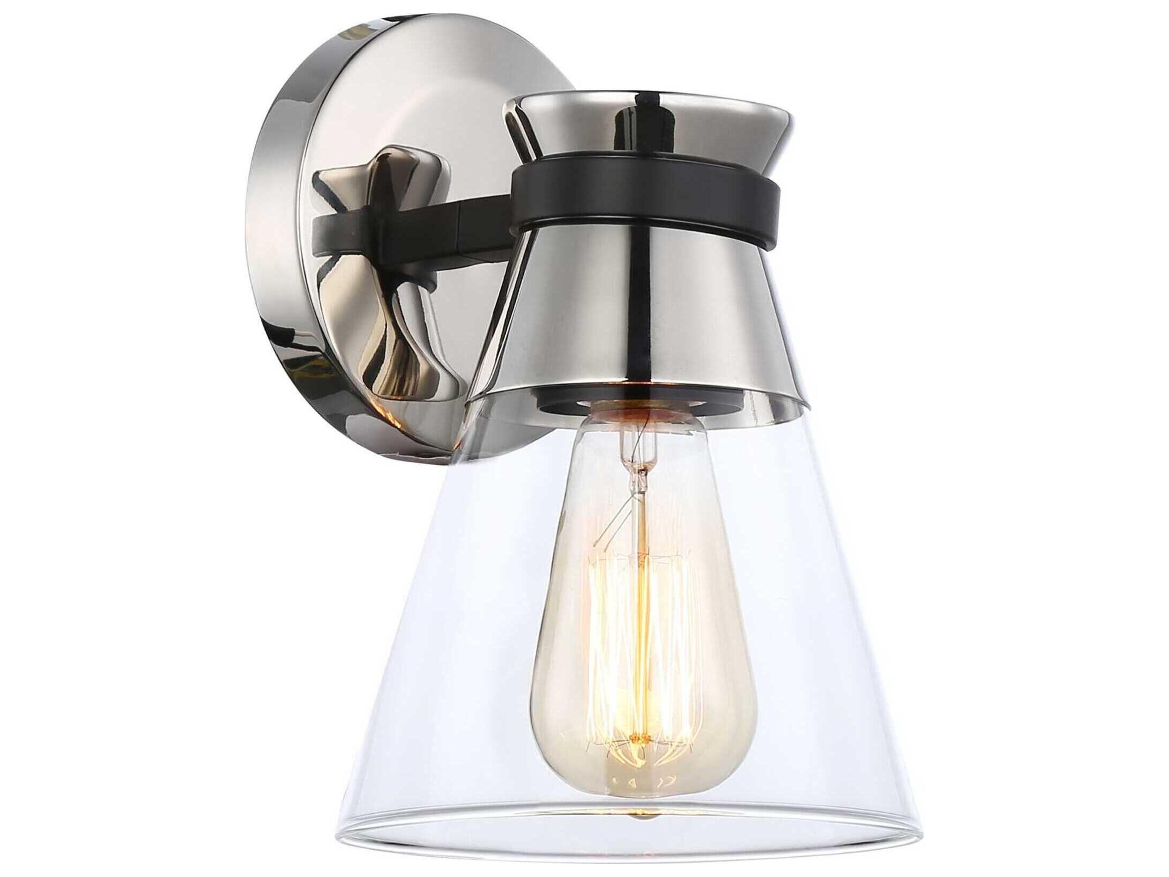 Kanata Wall Sconce in Black and Brushed Nickel Modern