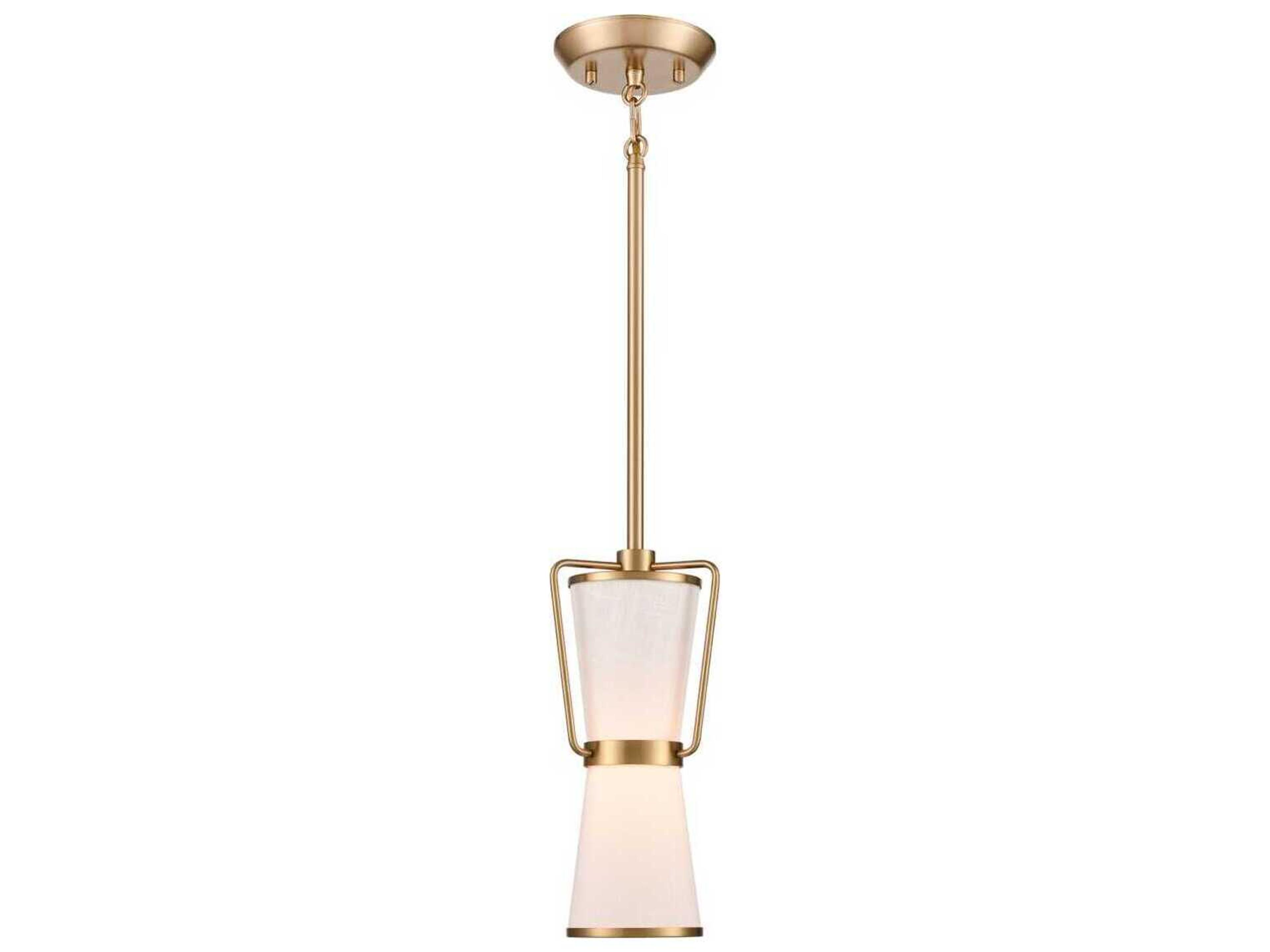 Artcraft Layla 1-Light Brushed Brass Cylinder Lantern Mini Pendant