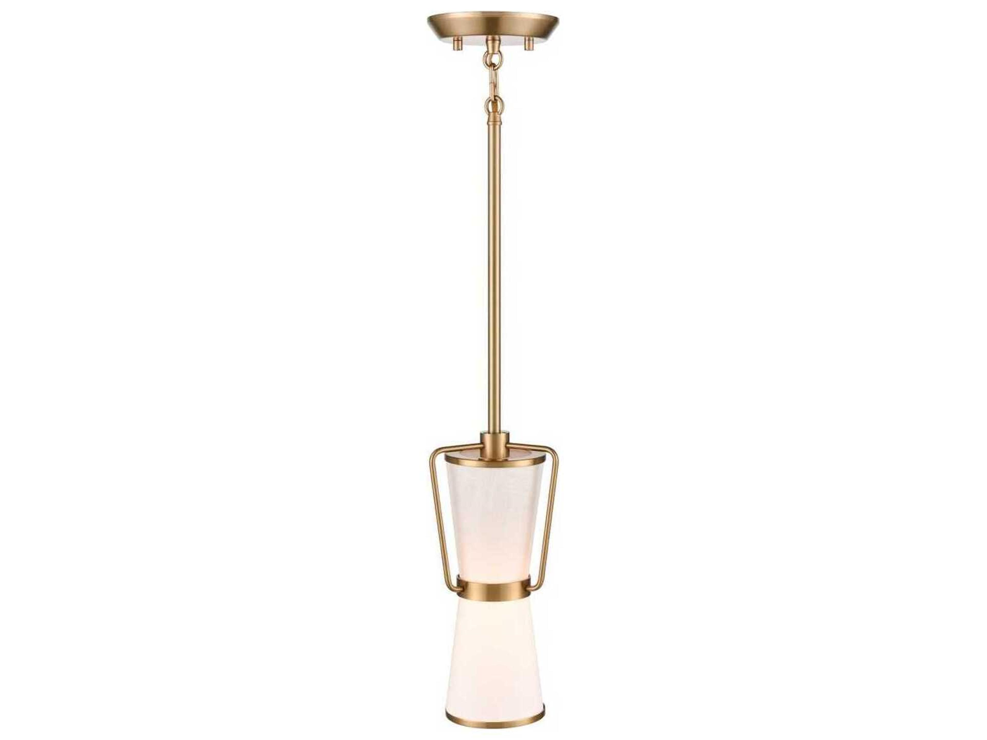 Artcraft Layla 1-Light Brushed Brass Cylinder Lantern Mini Pendant