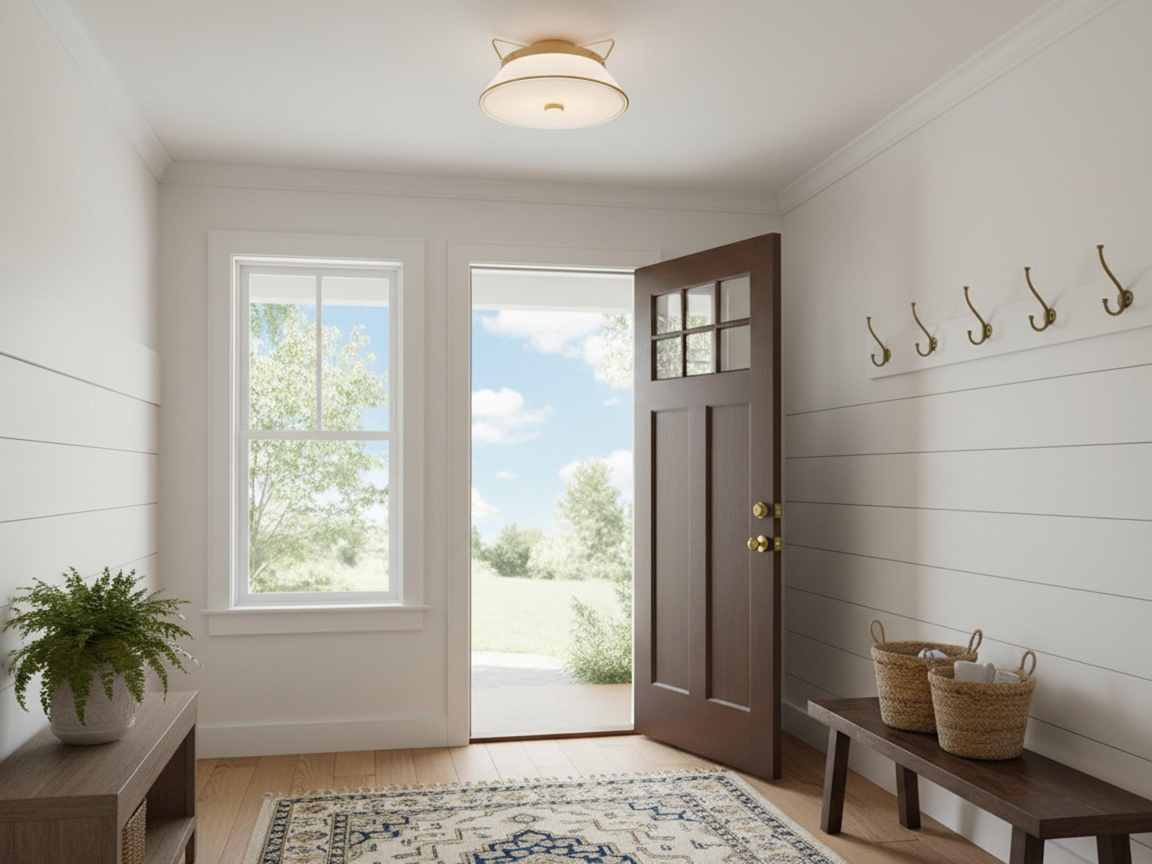 Artcraft Layla 2-Light Brushed Brass Bell Flush Mount