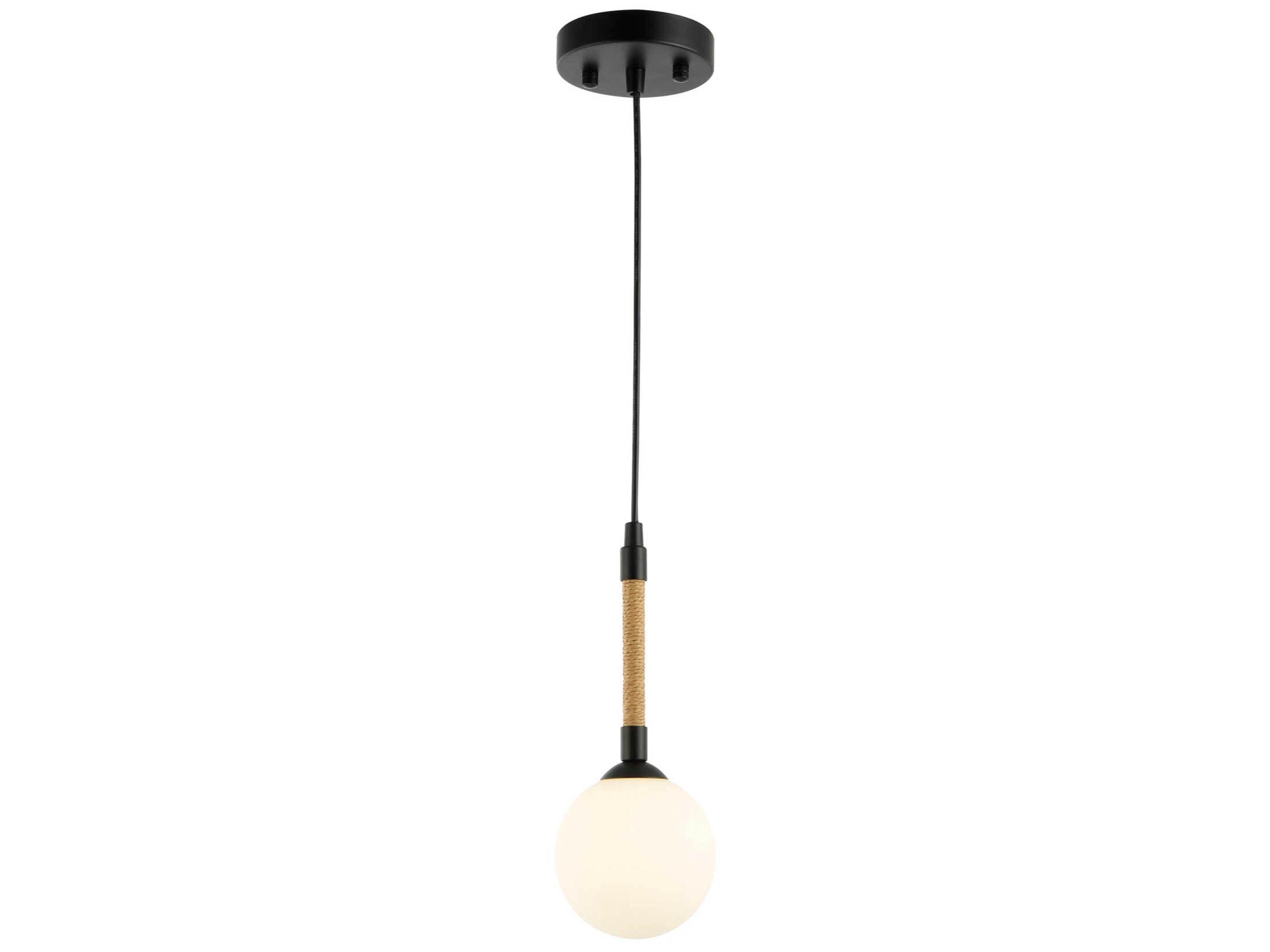 Capilano Pendant Light in Black with Jute Accent