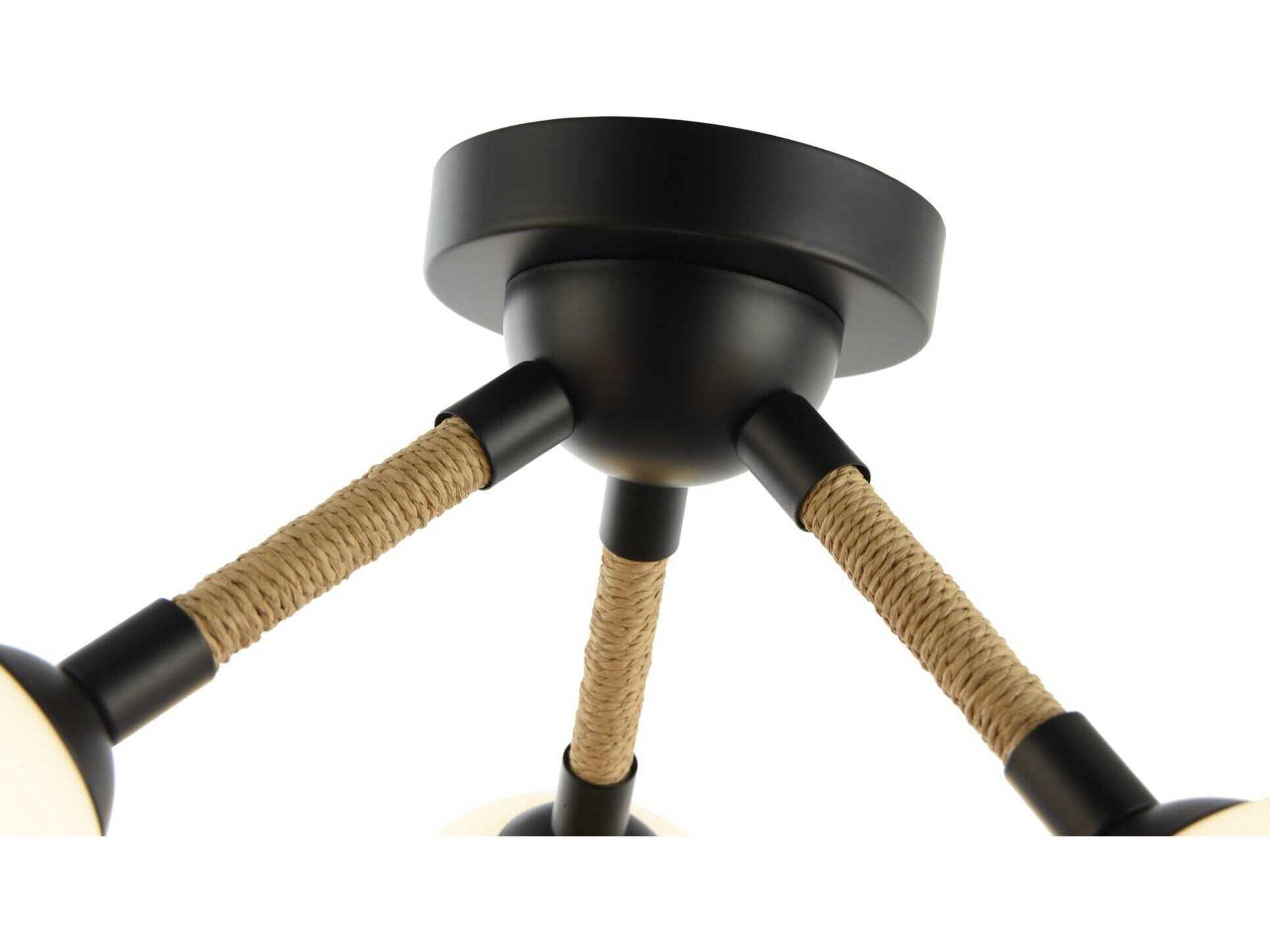 Artcraft Capilano 3-Light Black Globe Semi Flush Mount