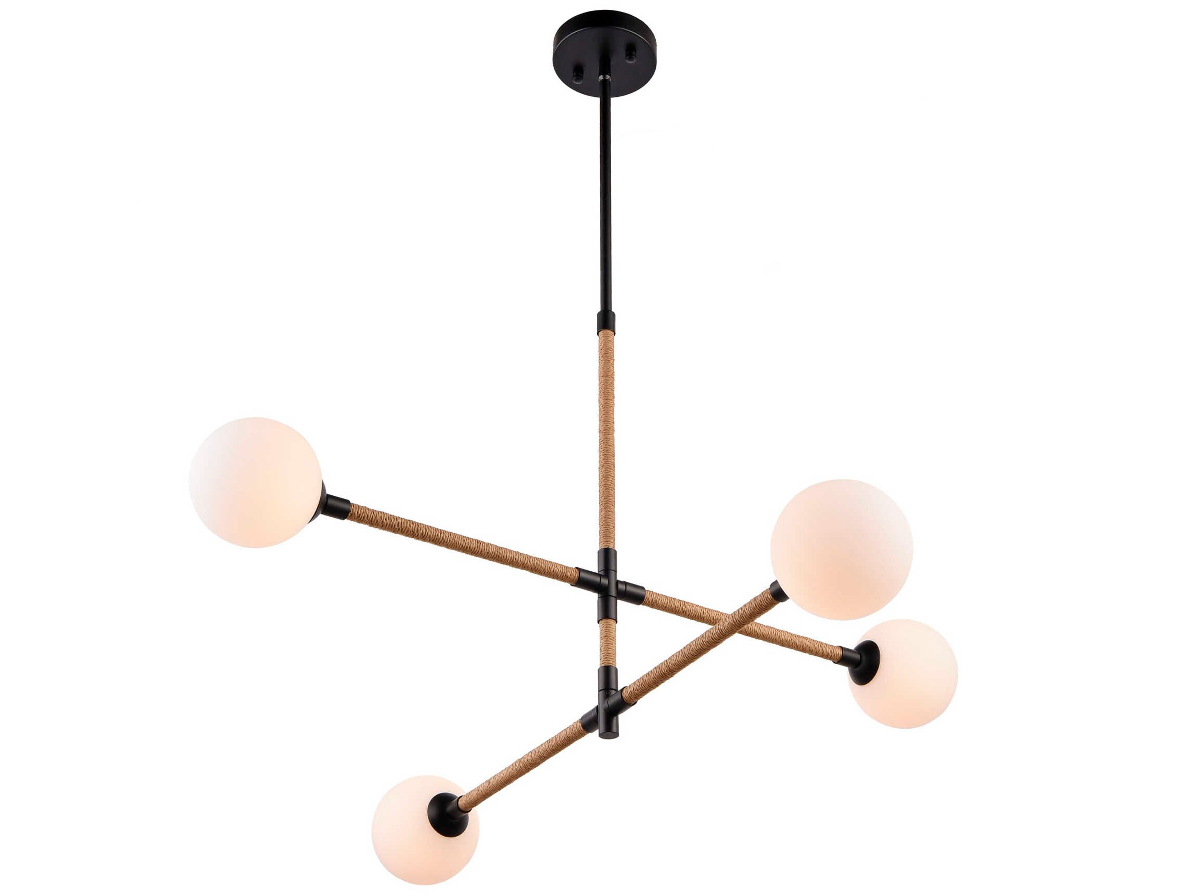 Artcraft Capilano 4-Light Black Globe Tiered Chandelier