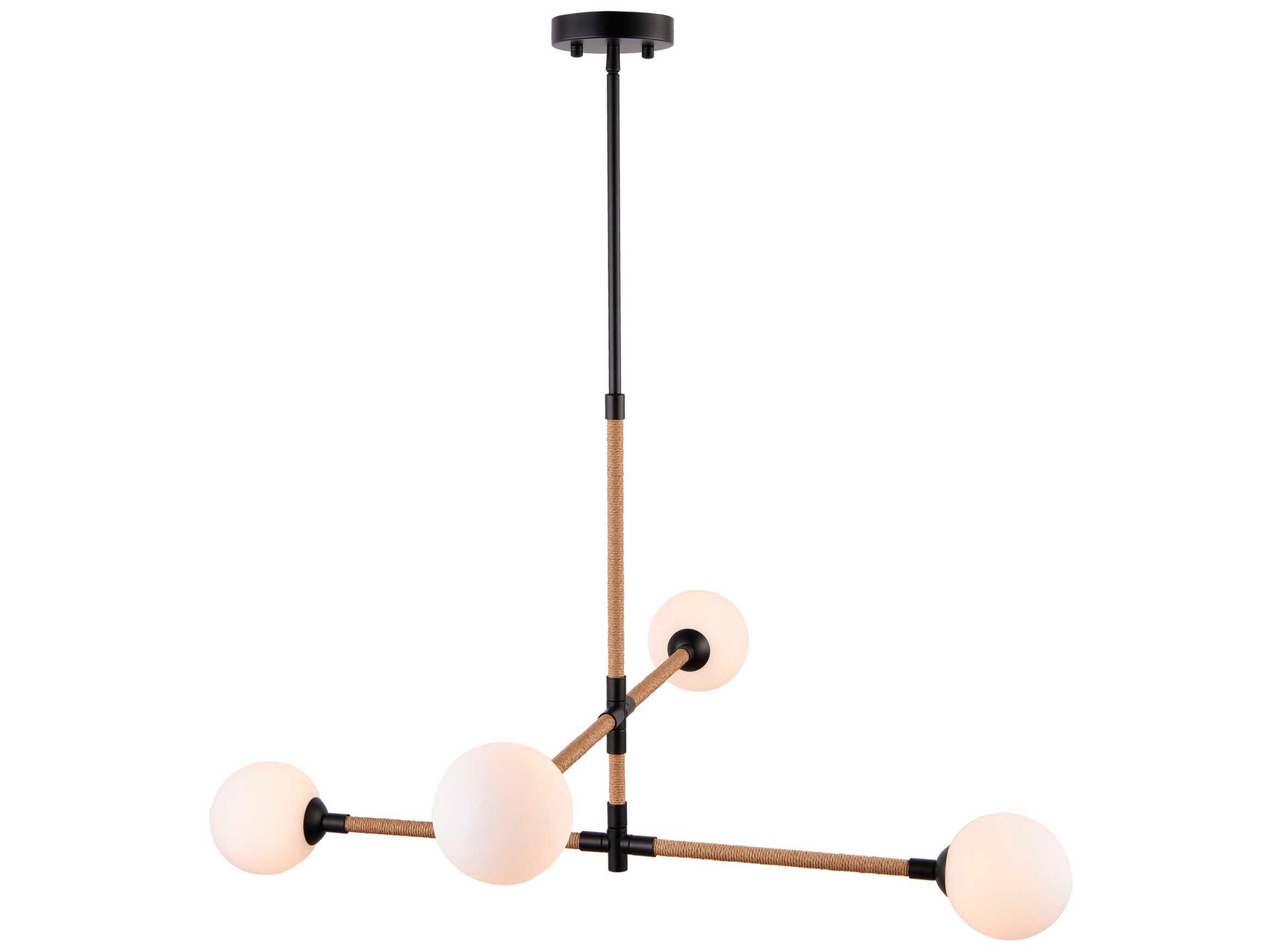 Artcraft Capilano 4-Light Black Globe Tiered Chandelier