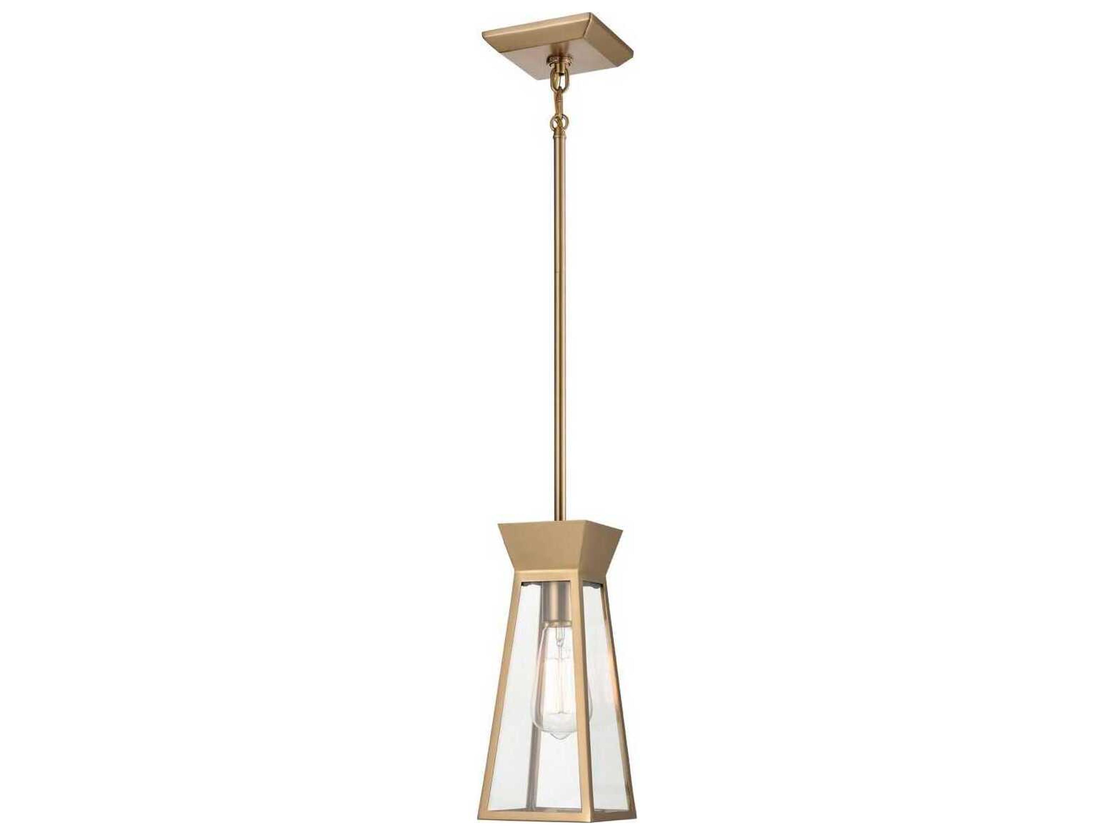 Artcraft Lucian 1-Light Brushed Brass Lantern Mini Pendant