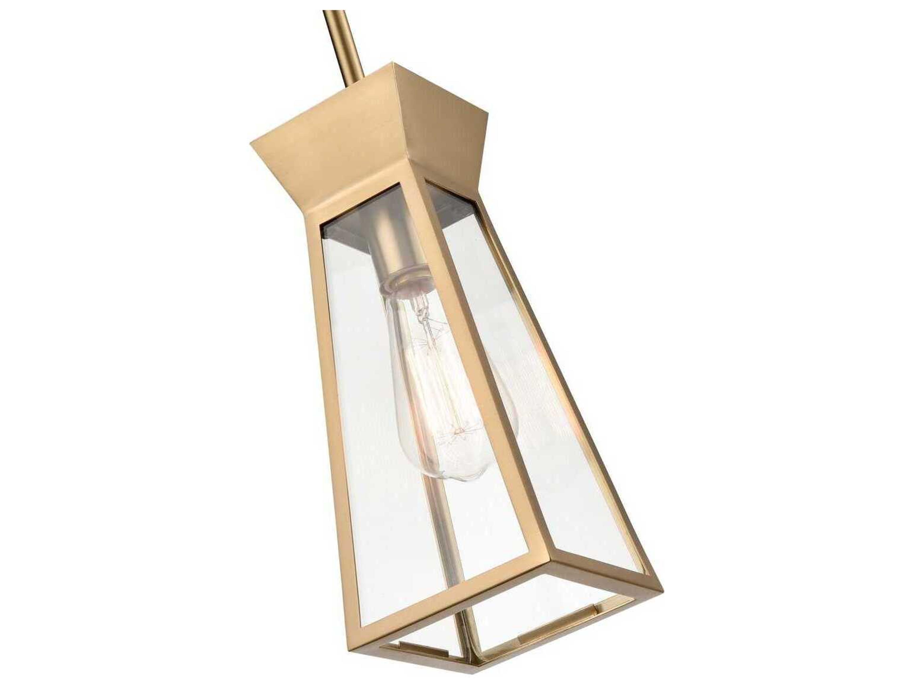 Artcraft Lucian 1-Light Brushed Brass Lantern Mini Pendant