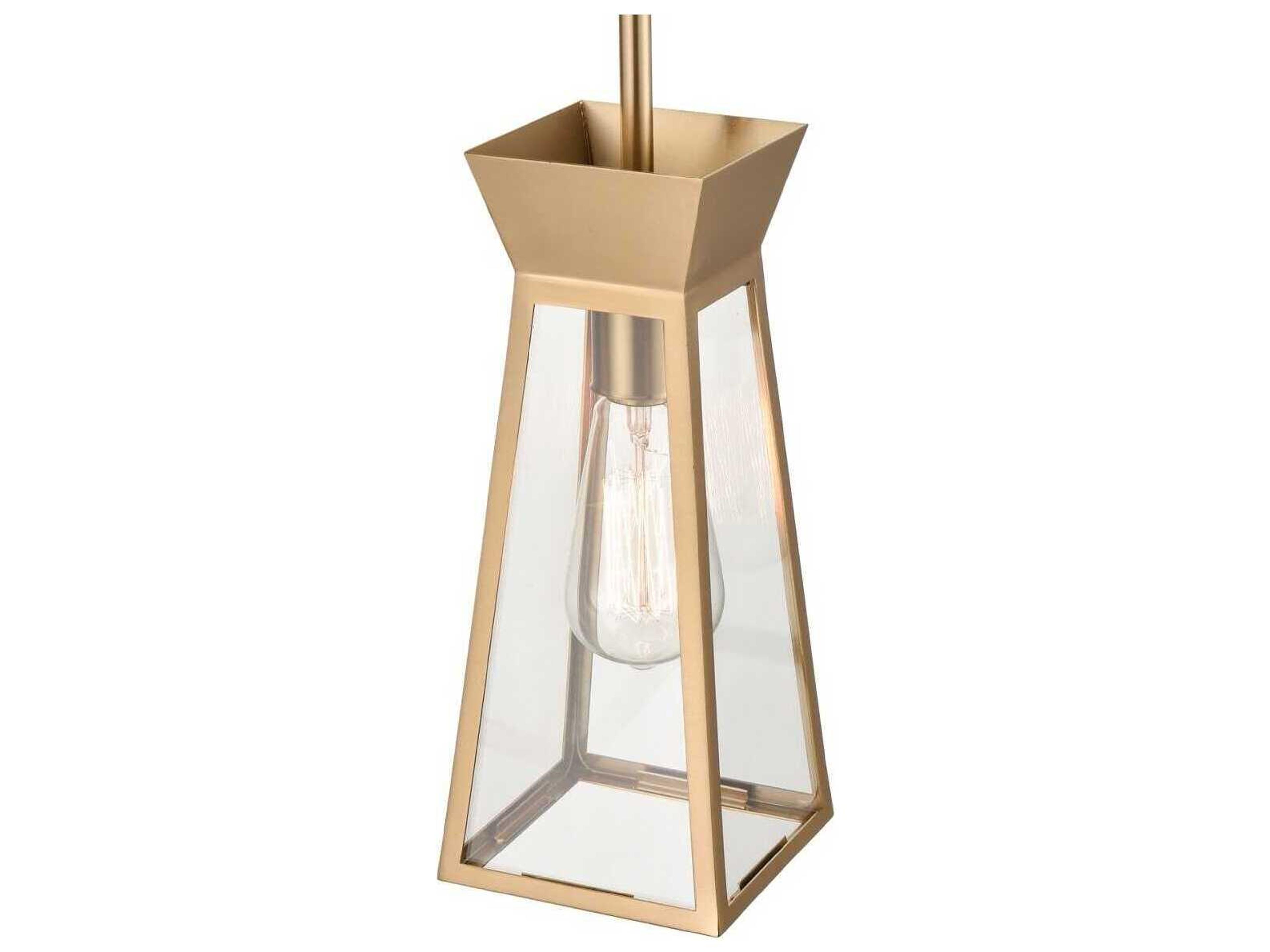 Artcraft Lucian 1-Light Brushed Brass Lantern Mini Pendant