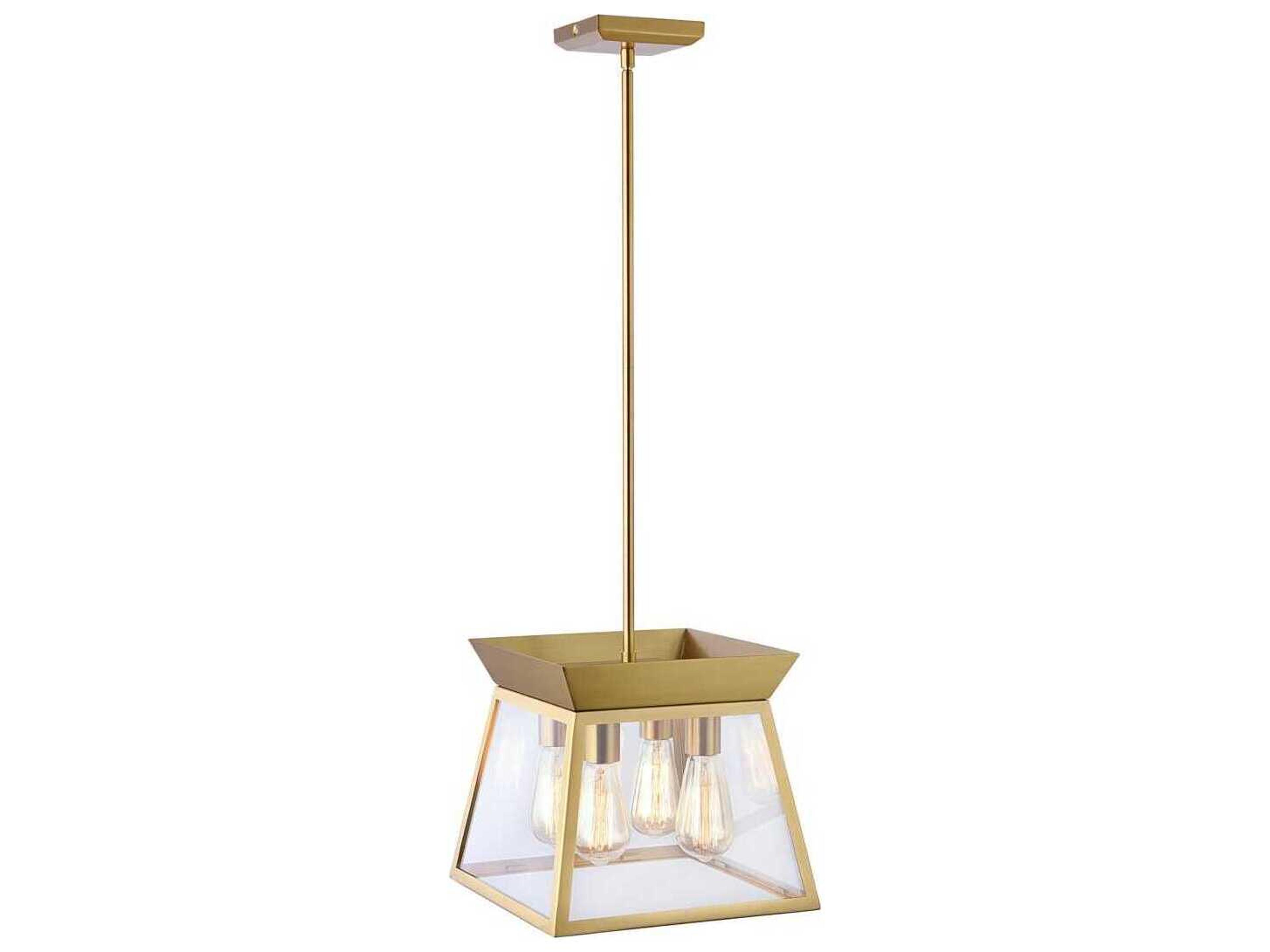 Artcraft Lucian 4-Light Brushed Brass Lantern Chandelier