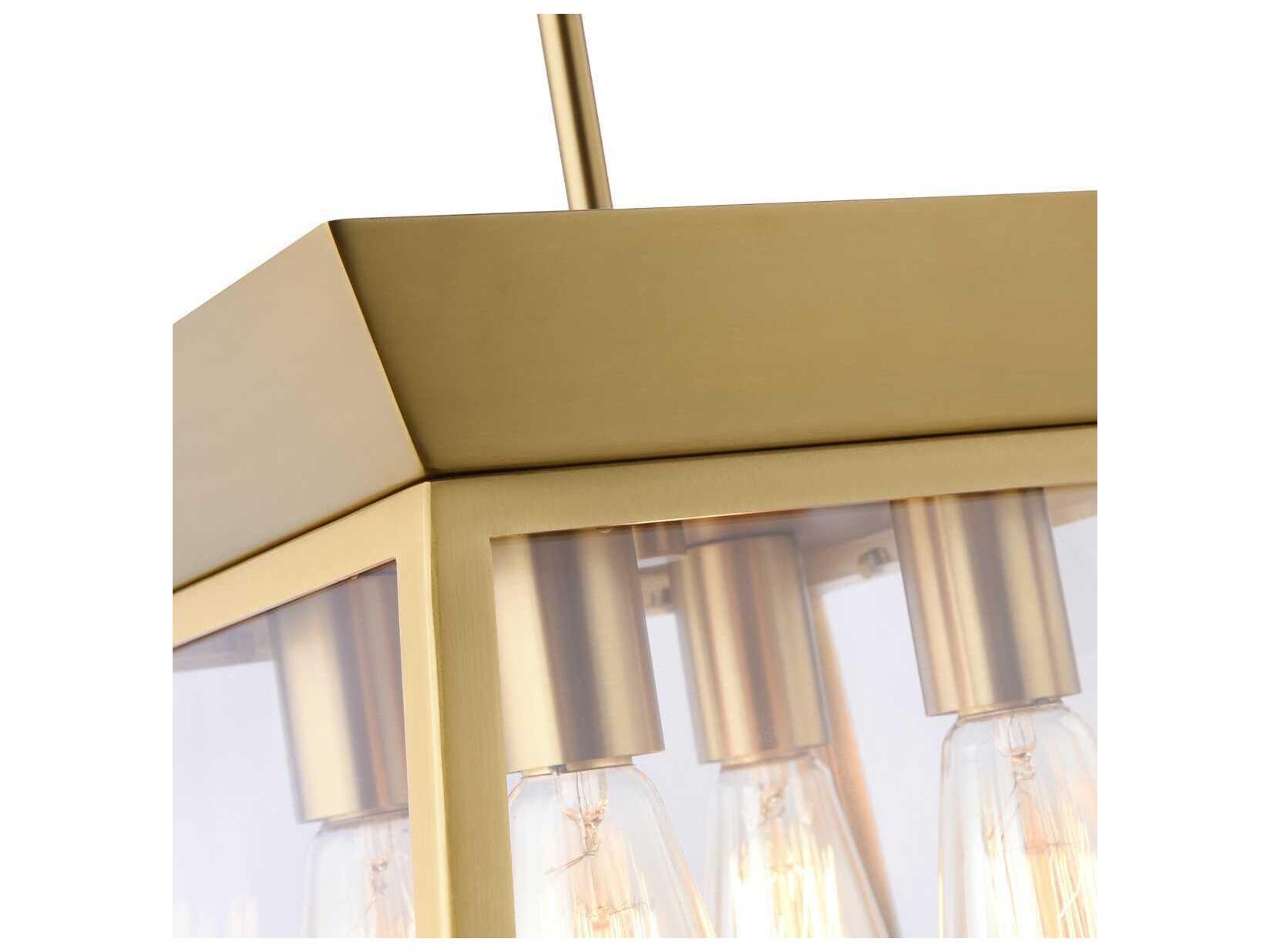 Artcraft Lucian 4-Light Brushed Brass Lantern Chandelier