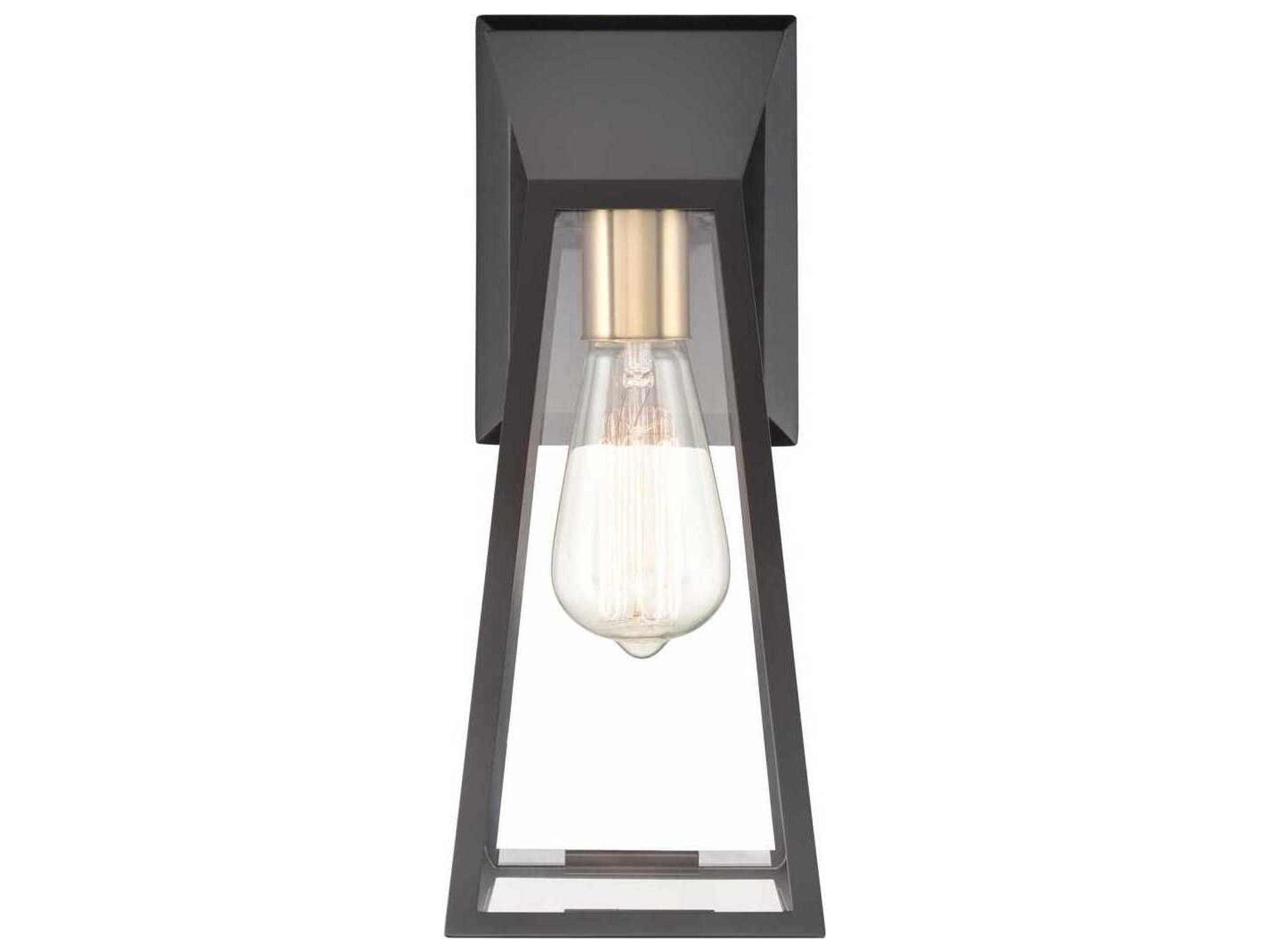 Artcraft Lucian 1-Light Black Brushed Brass Wall Sconce