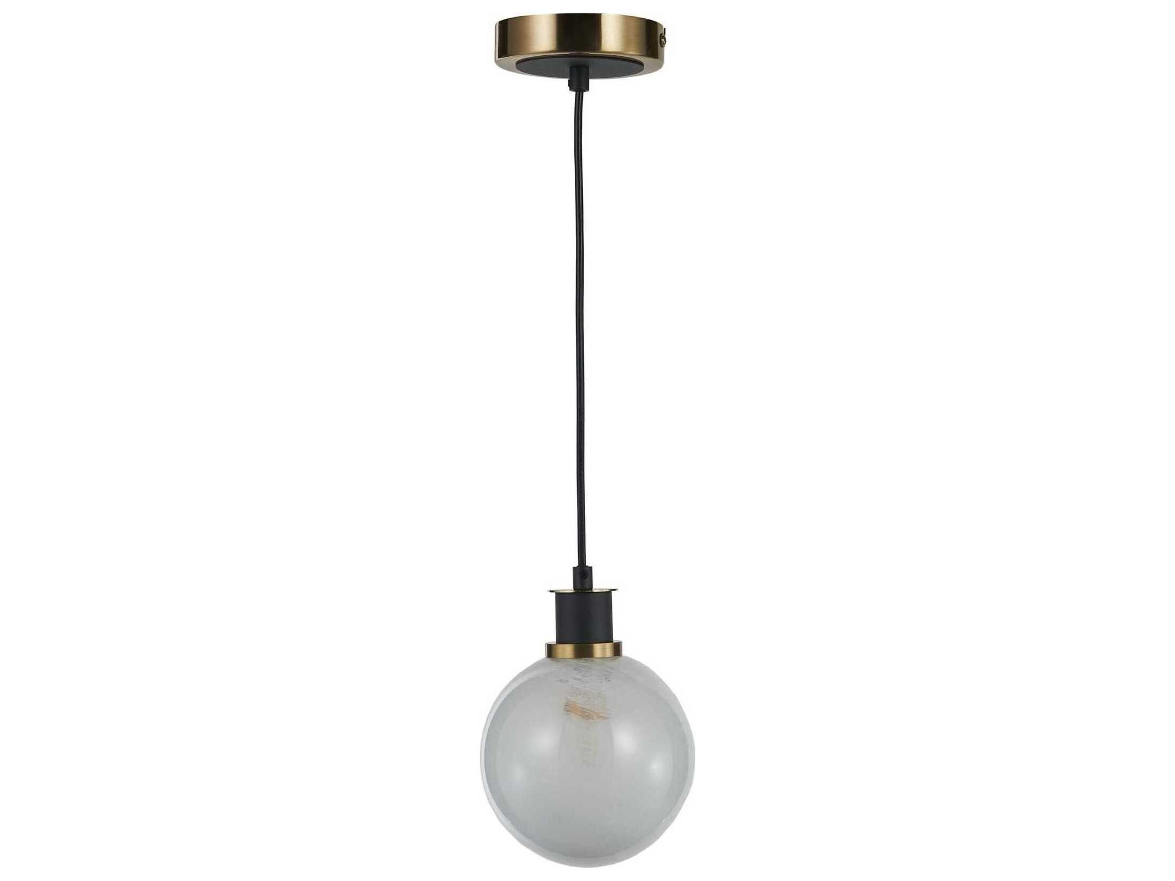 Artcraft Gem 1-Light Black Brushed Brass Globe Mini Pendant