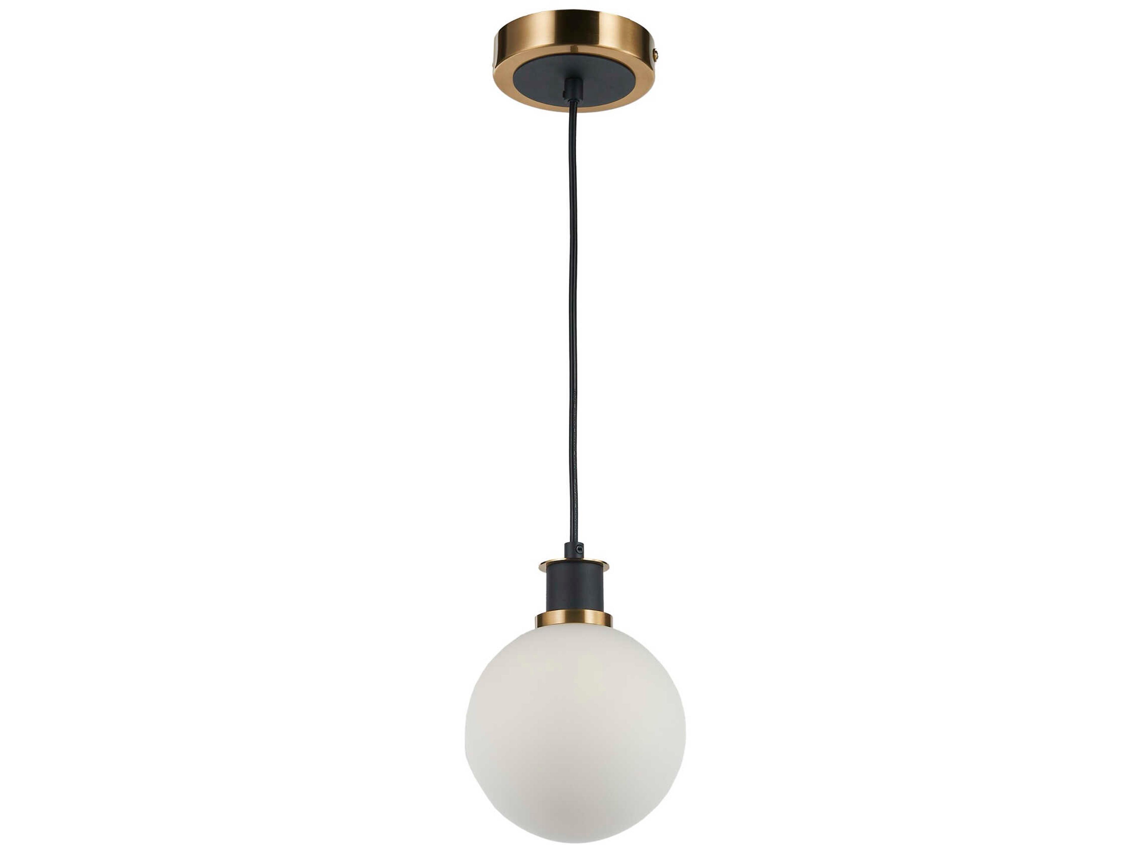 Artcraft Gem 1-Light Black Brushed Brass Globe Mini Pendant