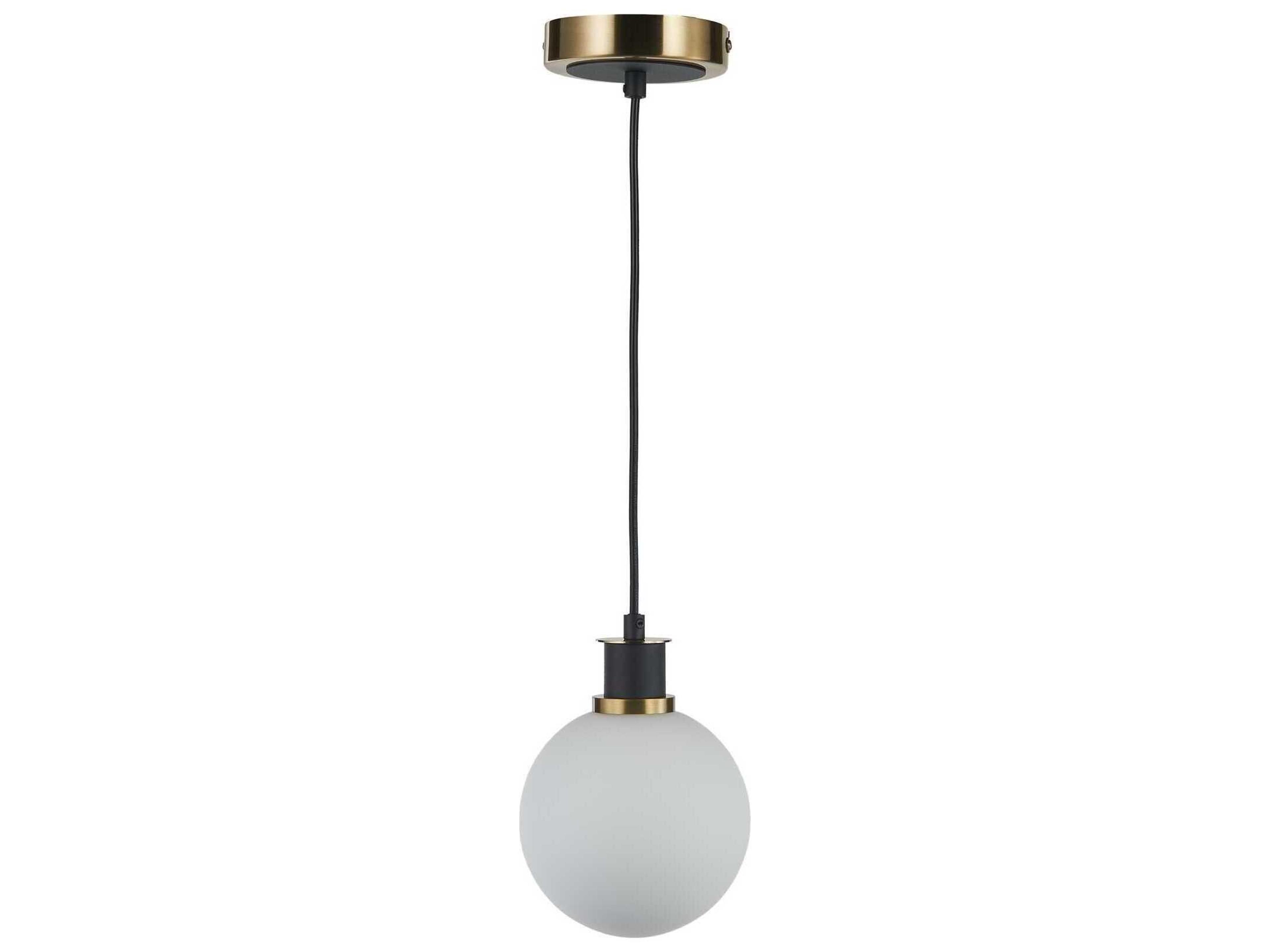 Artcraft Gem 1-Light Black Brushed Brass Globe Mini Pendant