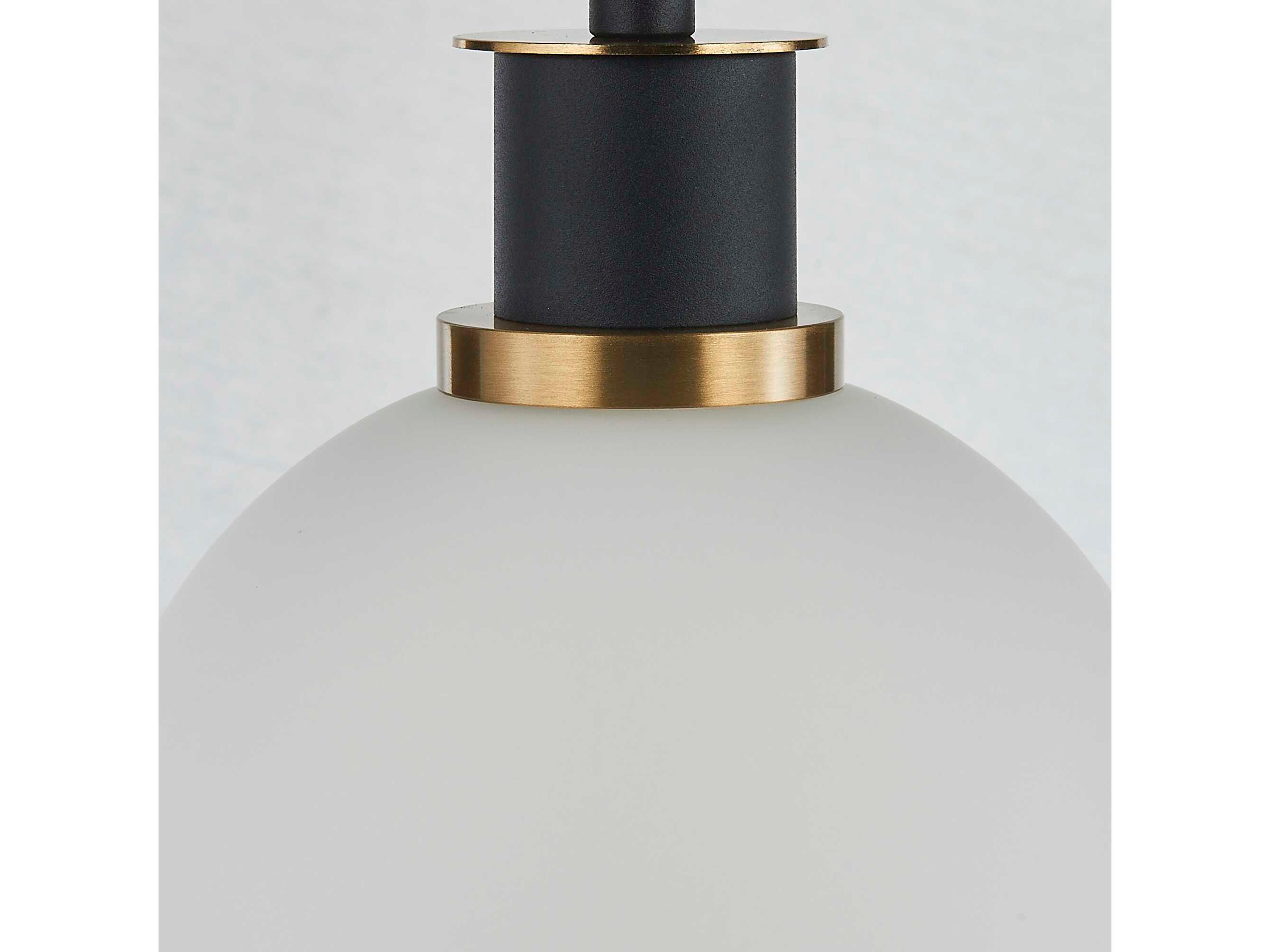 Artcraft Gem 1-Light Black Brushed Brass Globe Mini Pendant