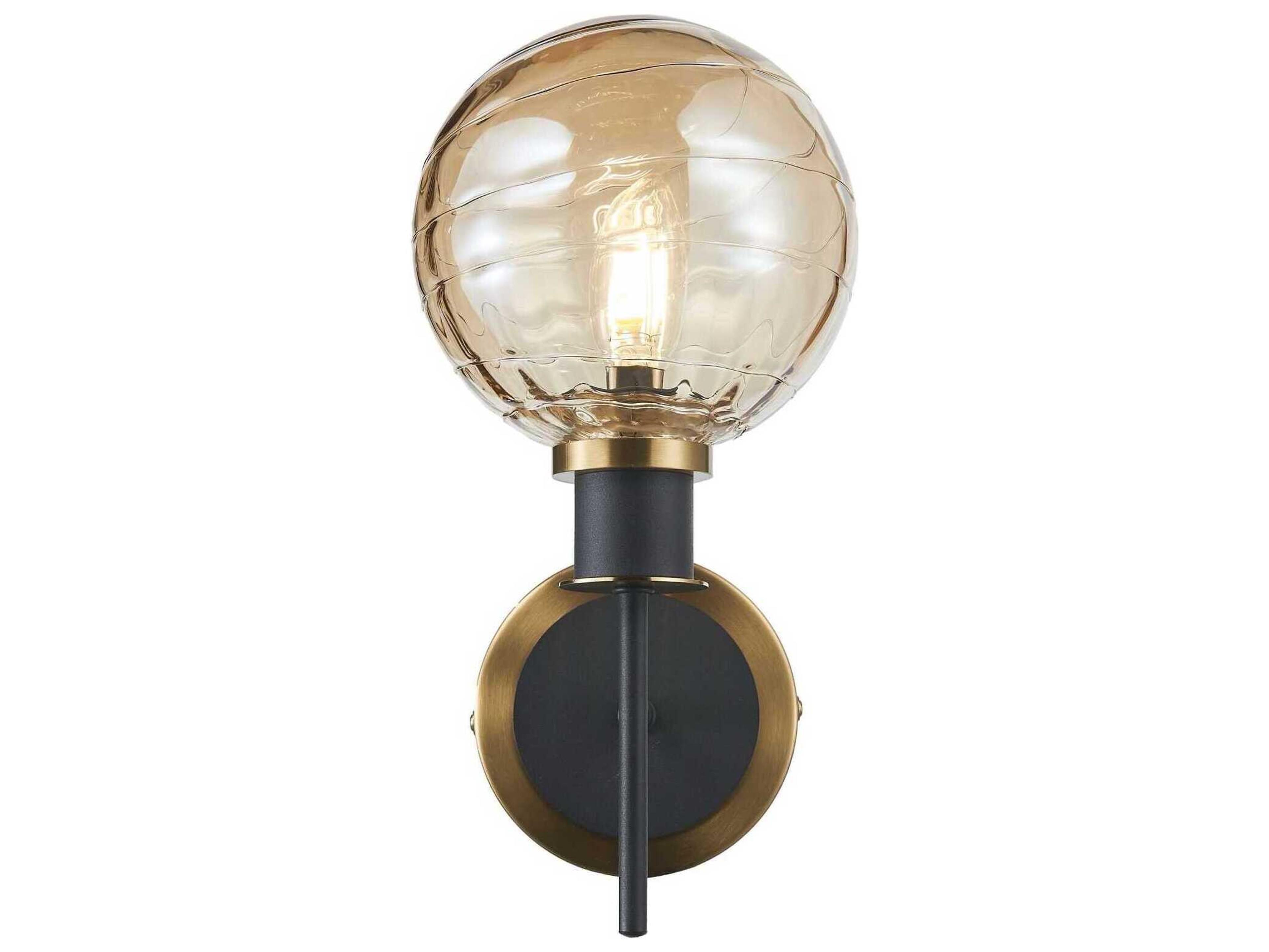 Artcraft Gem 1-Light Black Brushed Brass Wall Sconce
