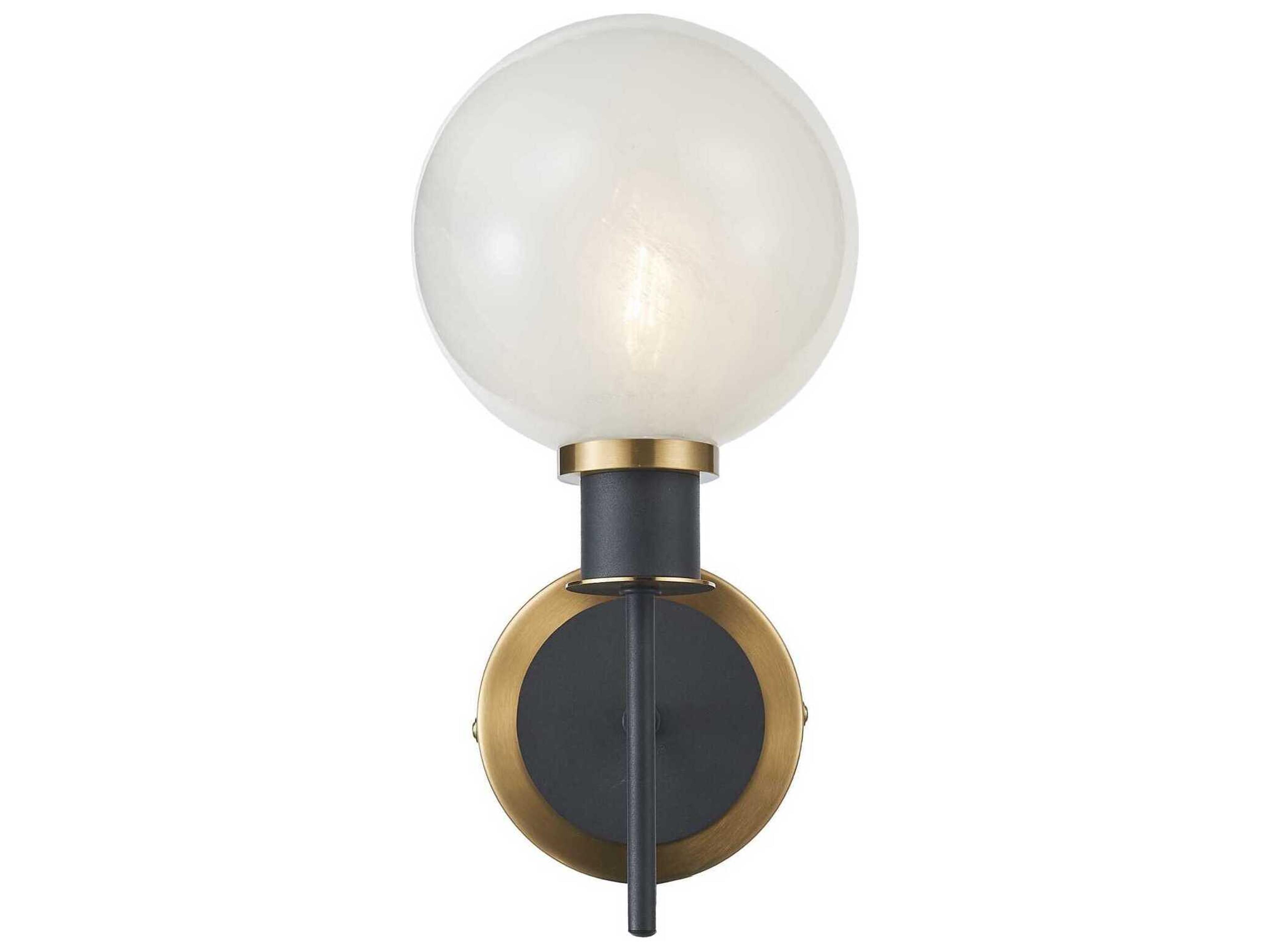 Artcraft Gem 1-Light Black Brushed Brass Wall Sconce
