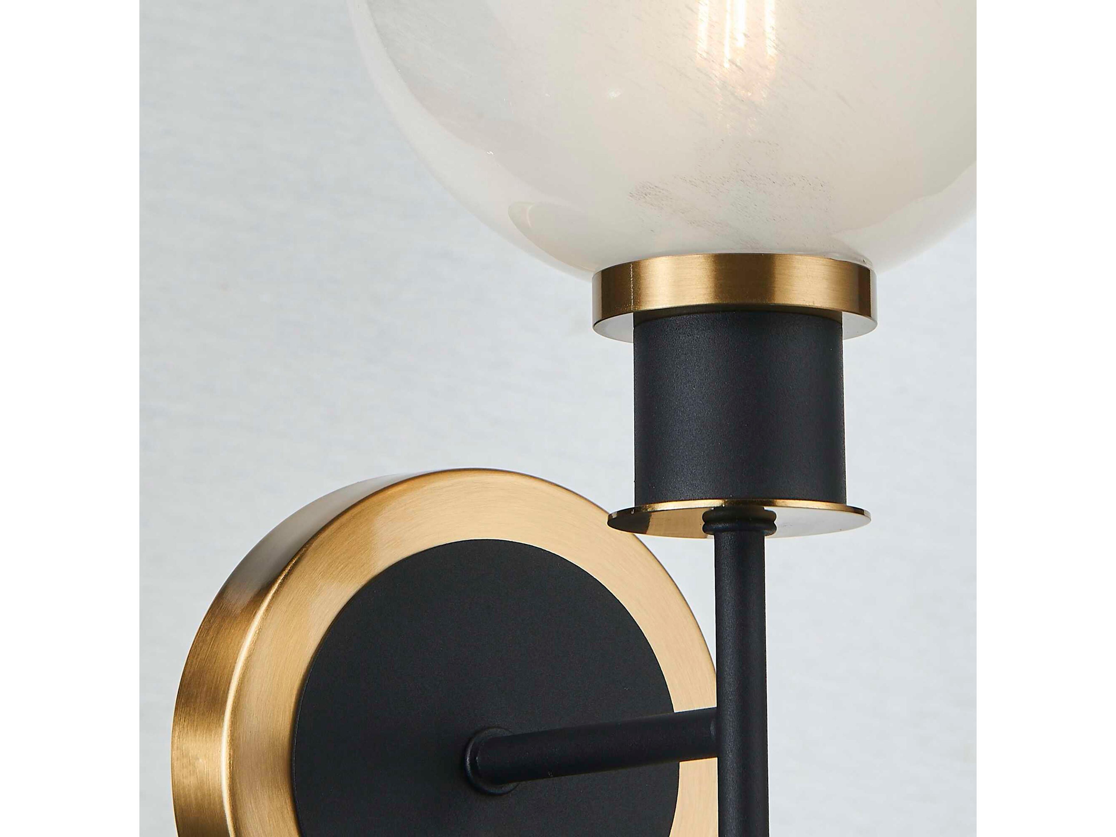 Artcraft Gem 1-Light Black Brushed Brass Wall Sconce