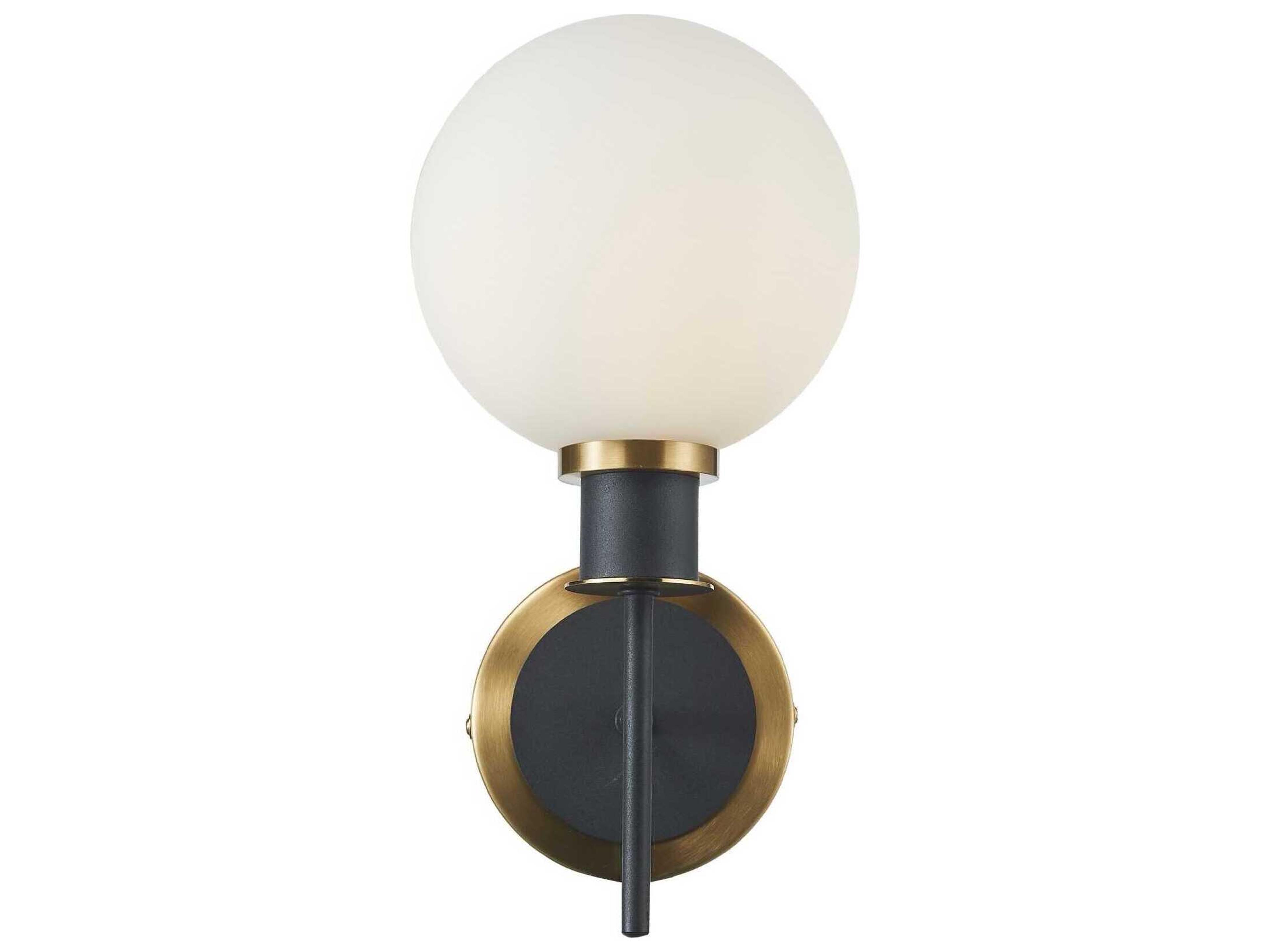 Artcraft Gem 1-Light Black Brushed Brass Wall Sconce