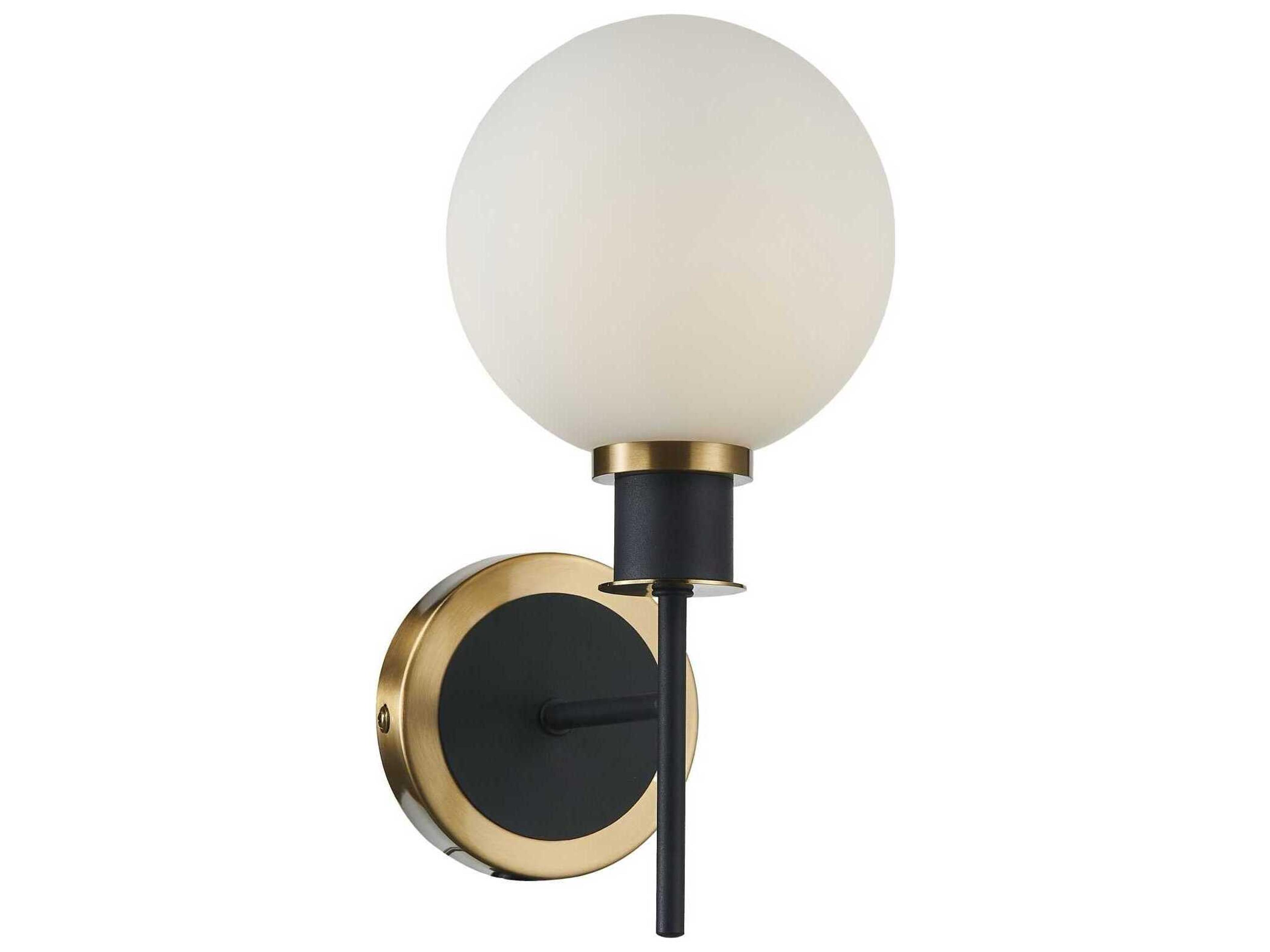 Artcraft Gem 1-Light Black Brushed Brass Wall Sconce