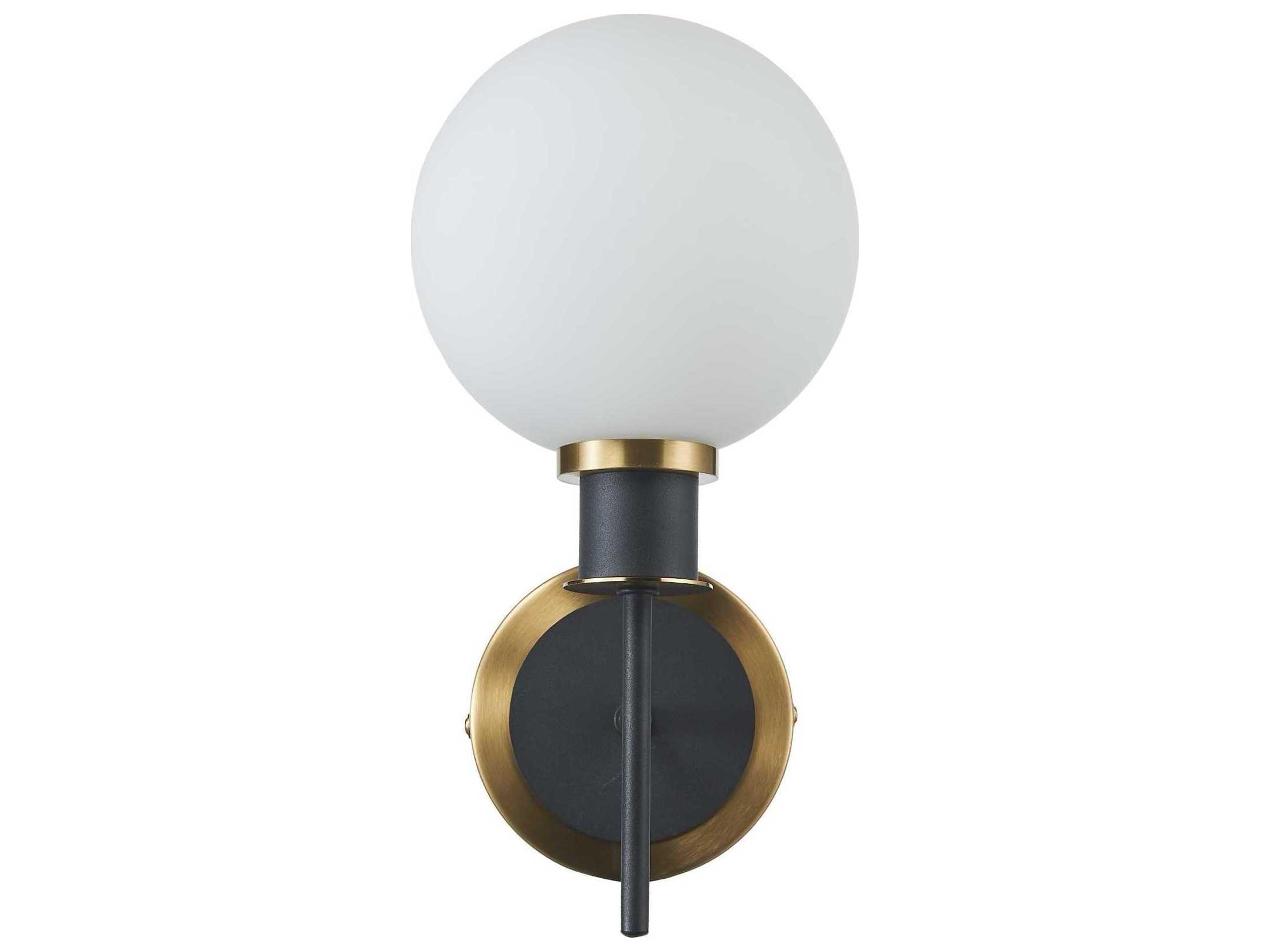 Artcraft Gem 1-Light Black Brushed Brass Wall Sconce