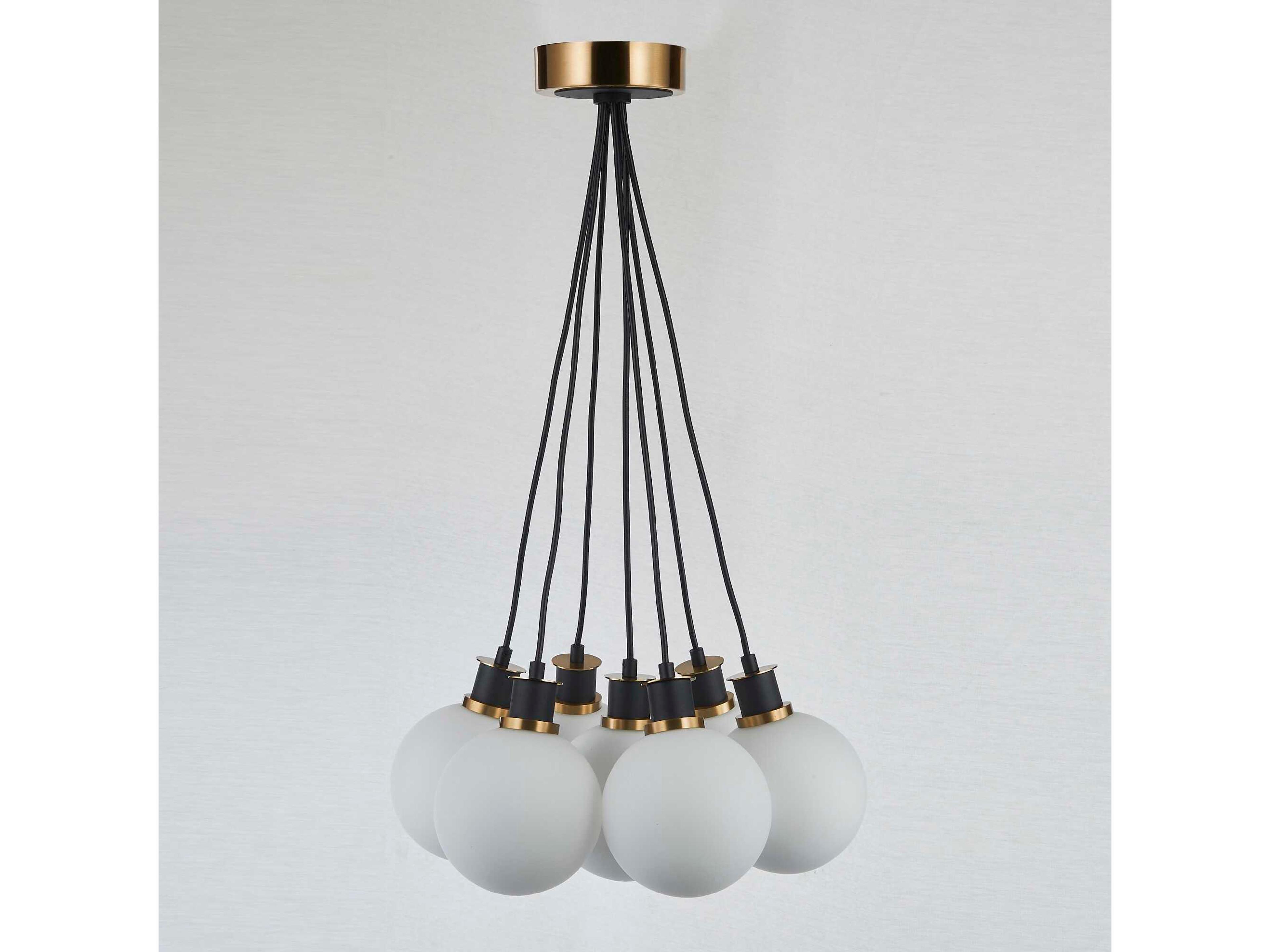 Artcraft Gem 7-Light Black Brushed Brass Globe Pendant