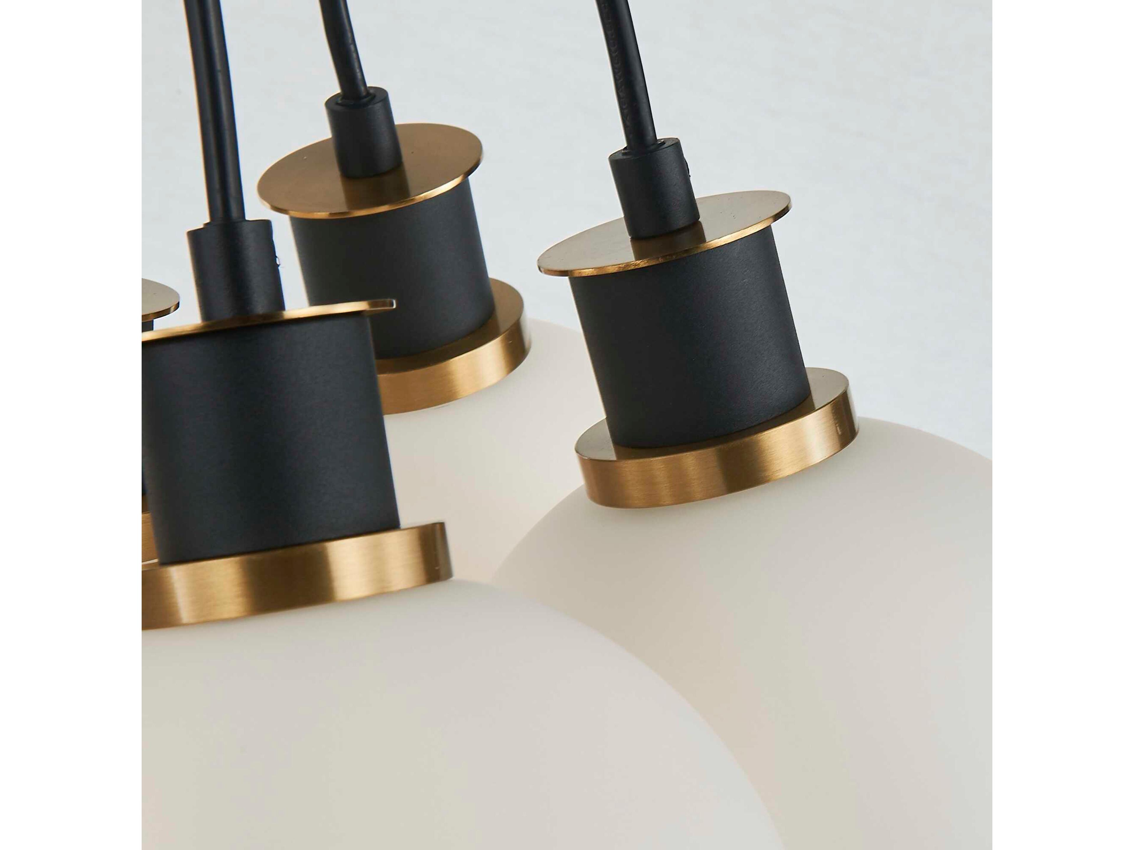Artcraft Gem 7-Light Black Brushed Brass Globe Pendant