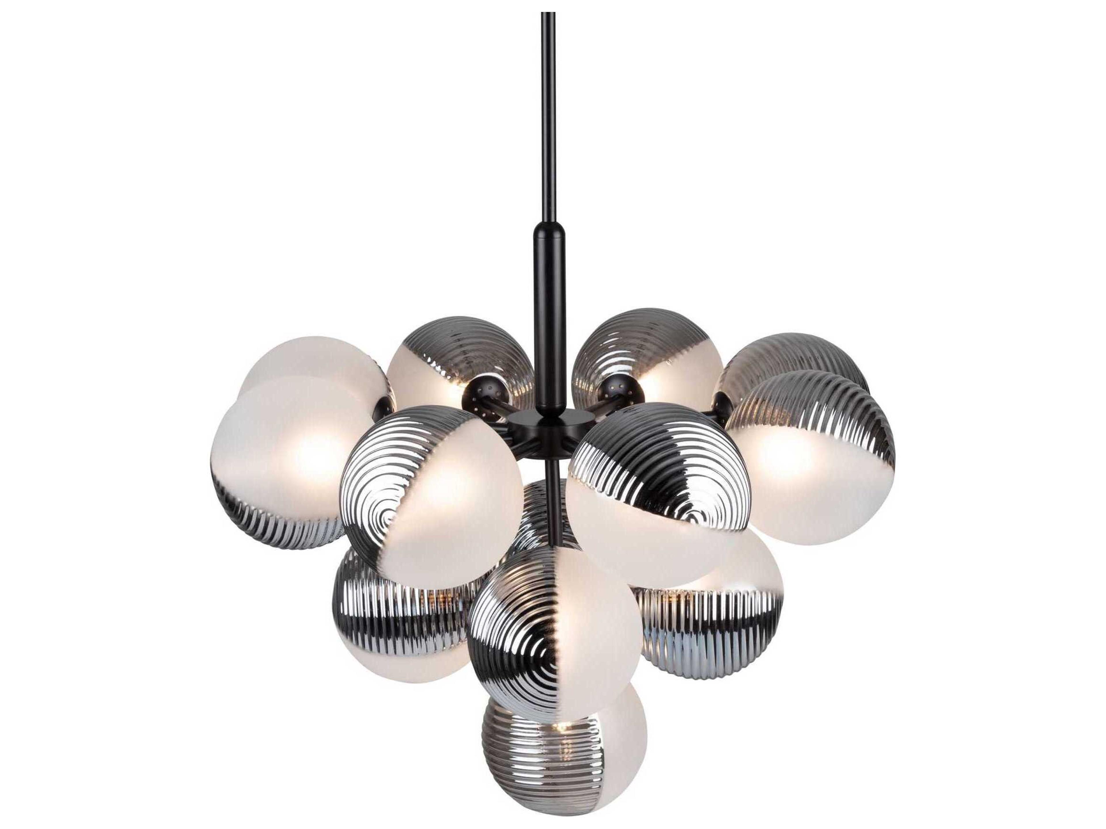 Artcraft Bolla 13-Light Black Globe Chandelier