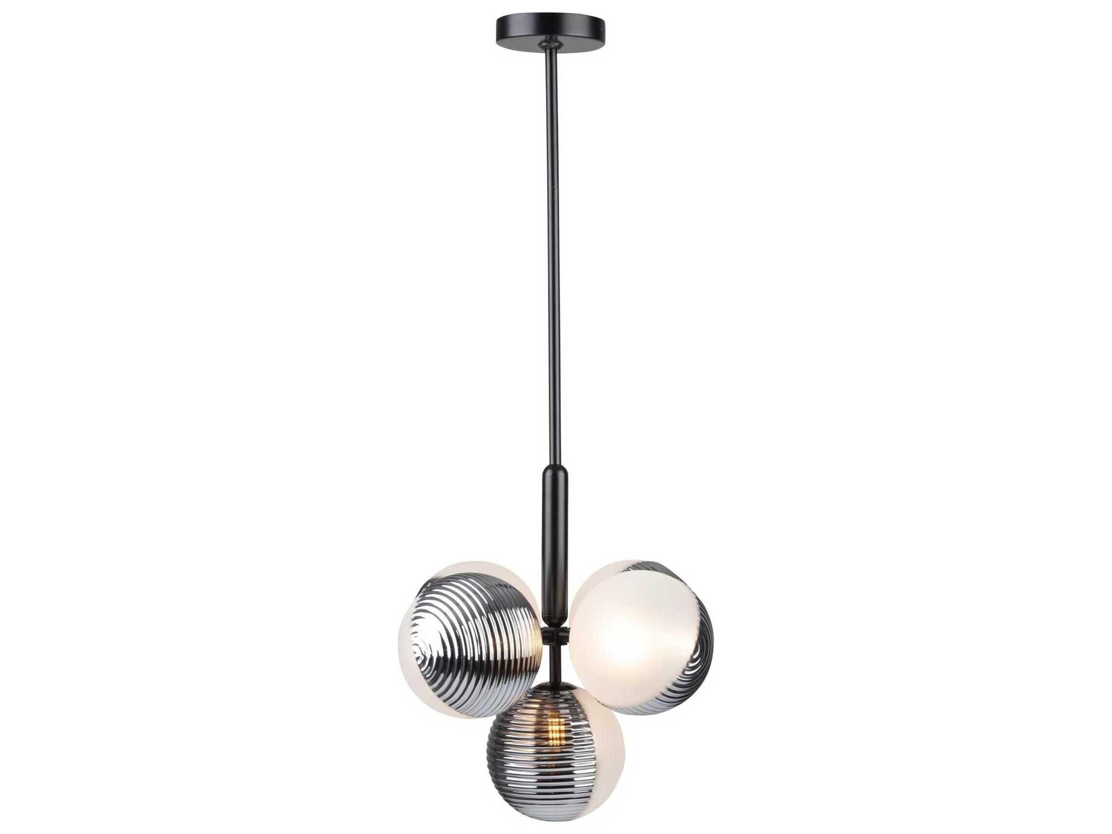 Artcraft Bolla 5-Light Black Globe Chandelier